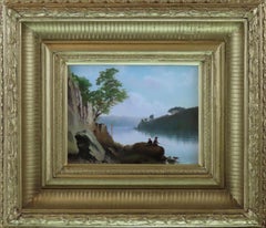 Original Oil on Board, Francis Hurst Eastwood. "A Tranquil Day's Fishing"