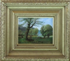 Antique Original Oil on Board, Francis Hurst Eastwood. "A Parkland View"