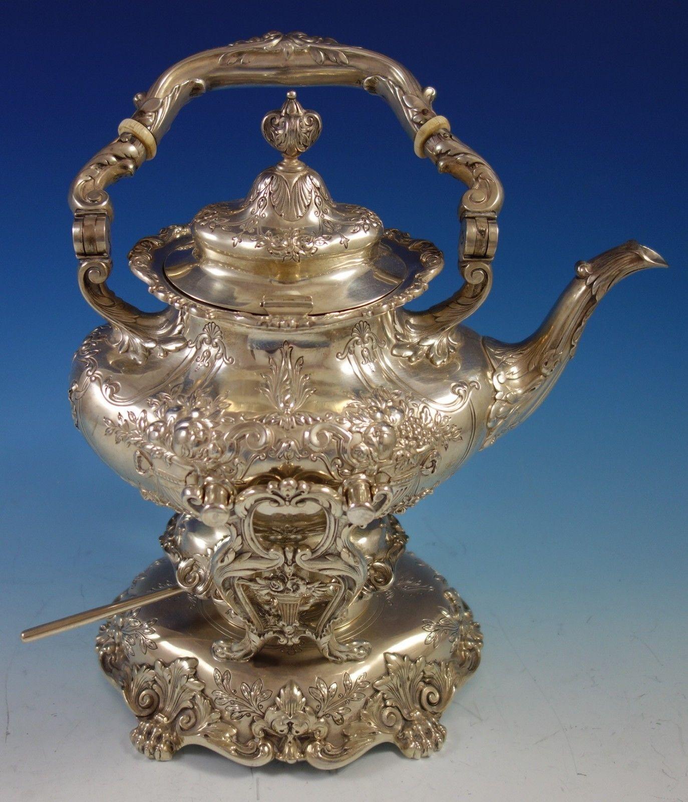 Francis I by Reed & Barton sterling silver tea set 5-piece gorgeous! Often called America's most glorious sterling silver flatware pattern, Francis I is a true work of art. Each piece's central decoration represents a different cluster of fruit and