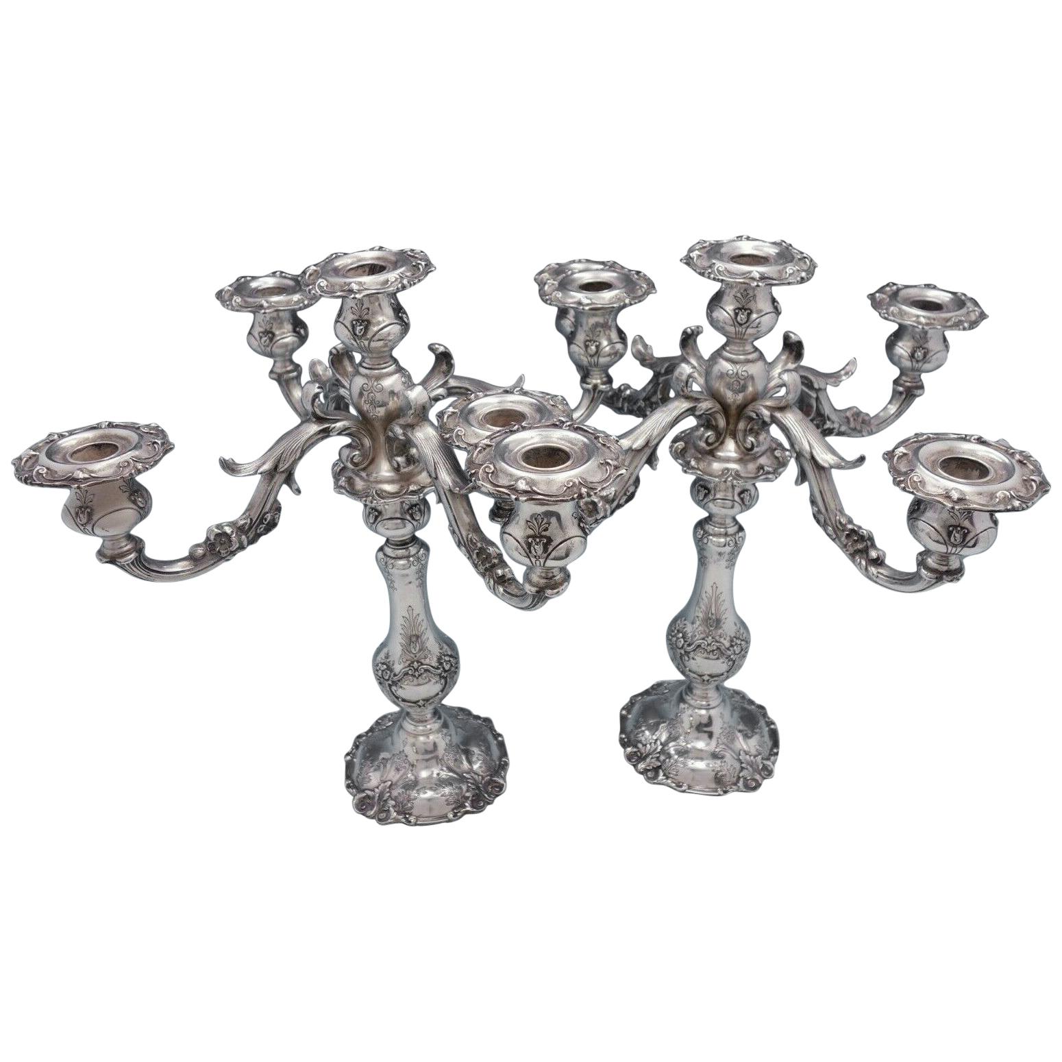 Francis I Old by Reed & Barton Sterling Silver Pair of Candelabra