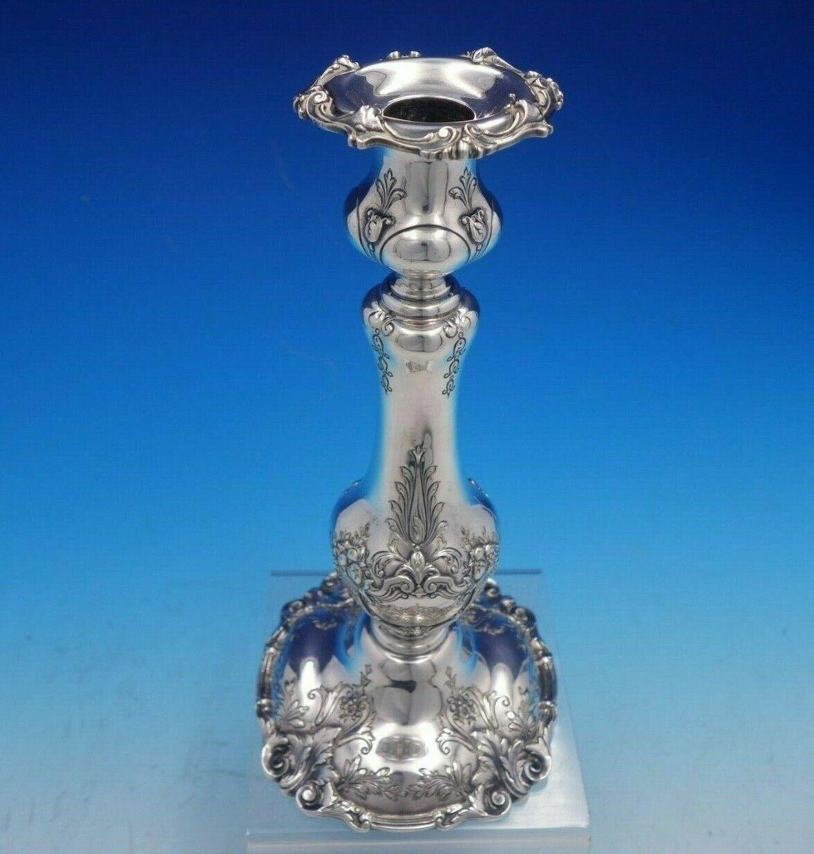 20ième siècle Paire de bougeoirs en argent sterling lesté Francis I Old par Reed & Barton