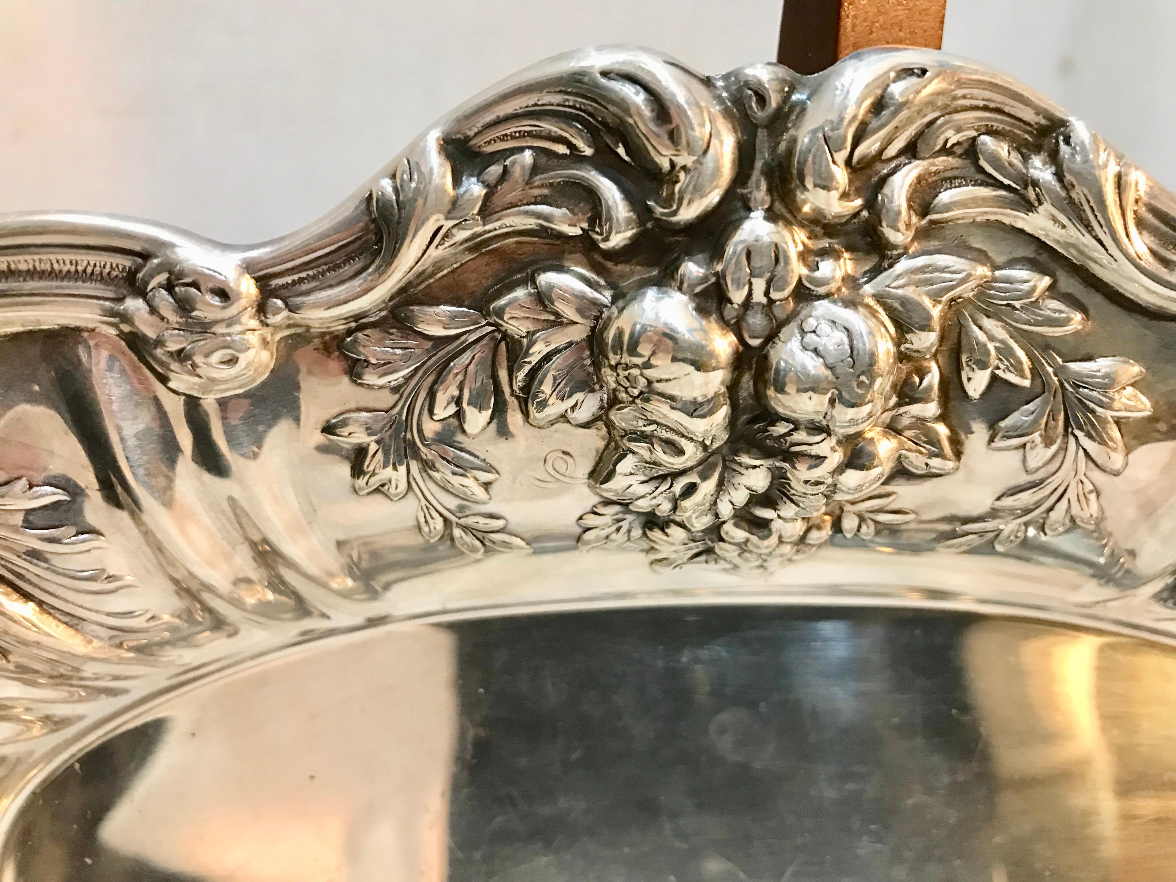 Repoussé Francis I Pattern Sterling Silver Bread Tray