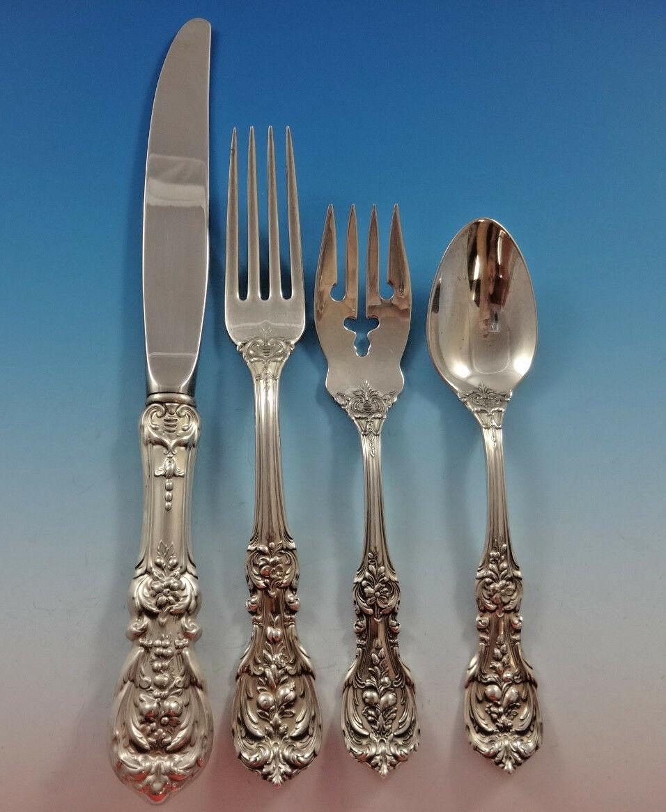 Francis I Reed & Barton Sterling Silver Flatware for Eight Set 32 Pieces In Excellent Condition In Big Bend, WI