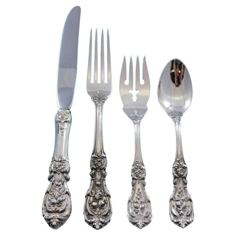 Francis I Reed & Barton Sterling Silver Flatware for Eight Set 32 Pieces For Sale
