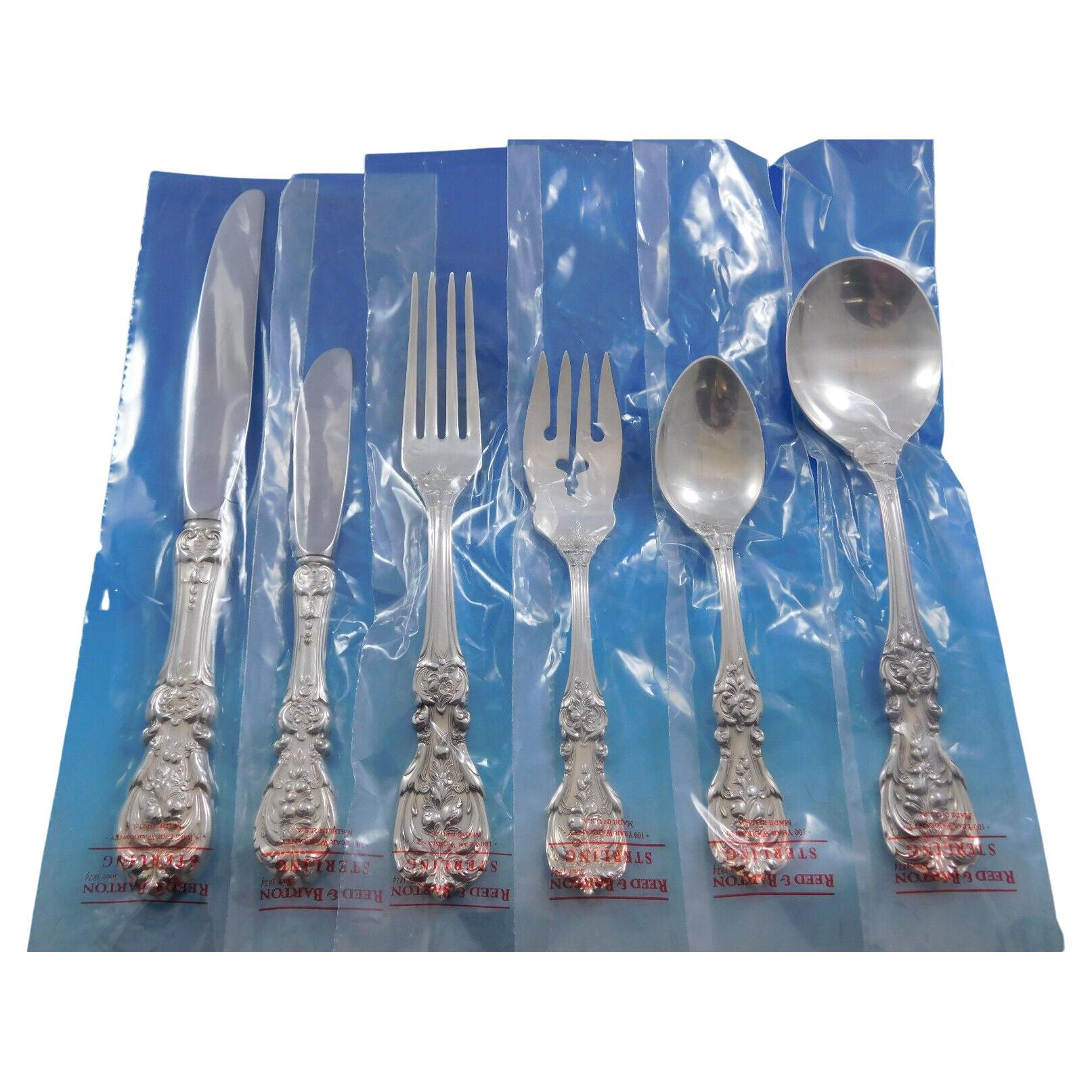 Francis I Reed & Barton Sterling Silver Flatware Service 12 Set 78 pc Unused New For Sale