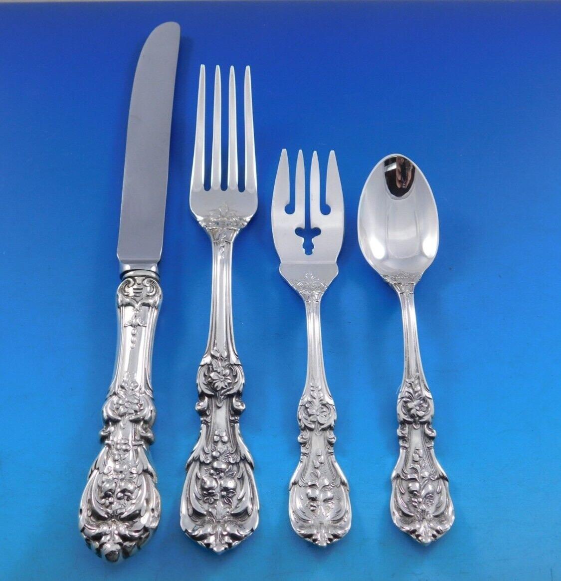 Francis I Reed & Barton Sterling Silver Flatware Set 12 Service 64 pcs Dinner In Excellent Condition In Big Bend, WI