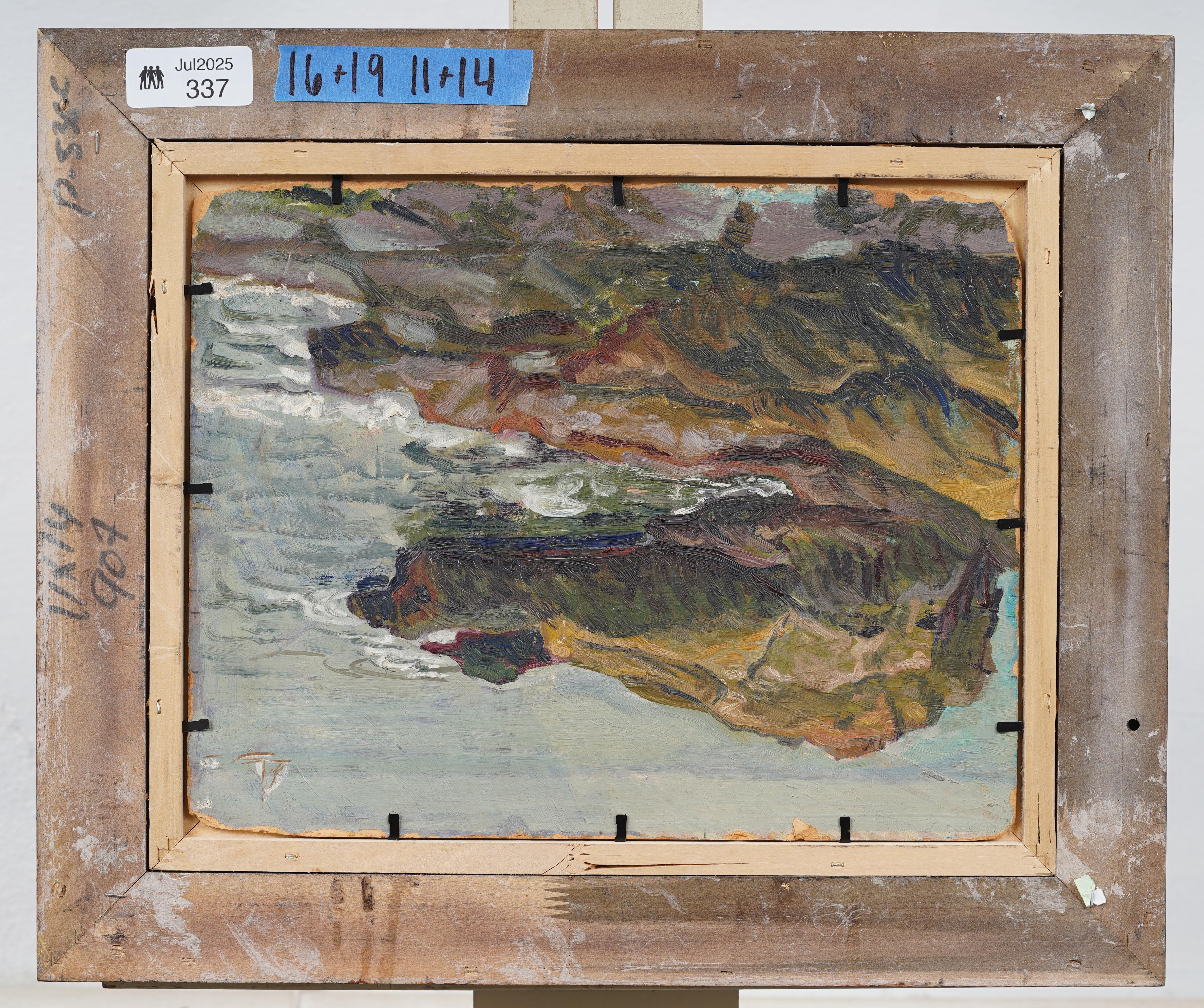 Antike amerikanische Impressionisten Marblehead Mass Küste Seelandschaft Ölgemälde im Angebot 3
