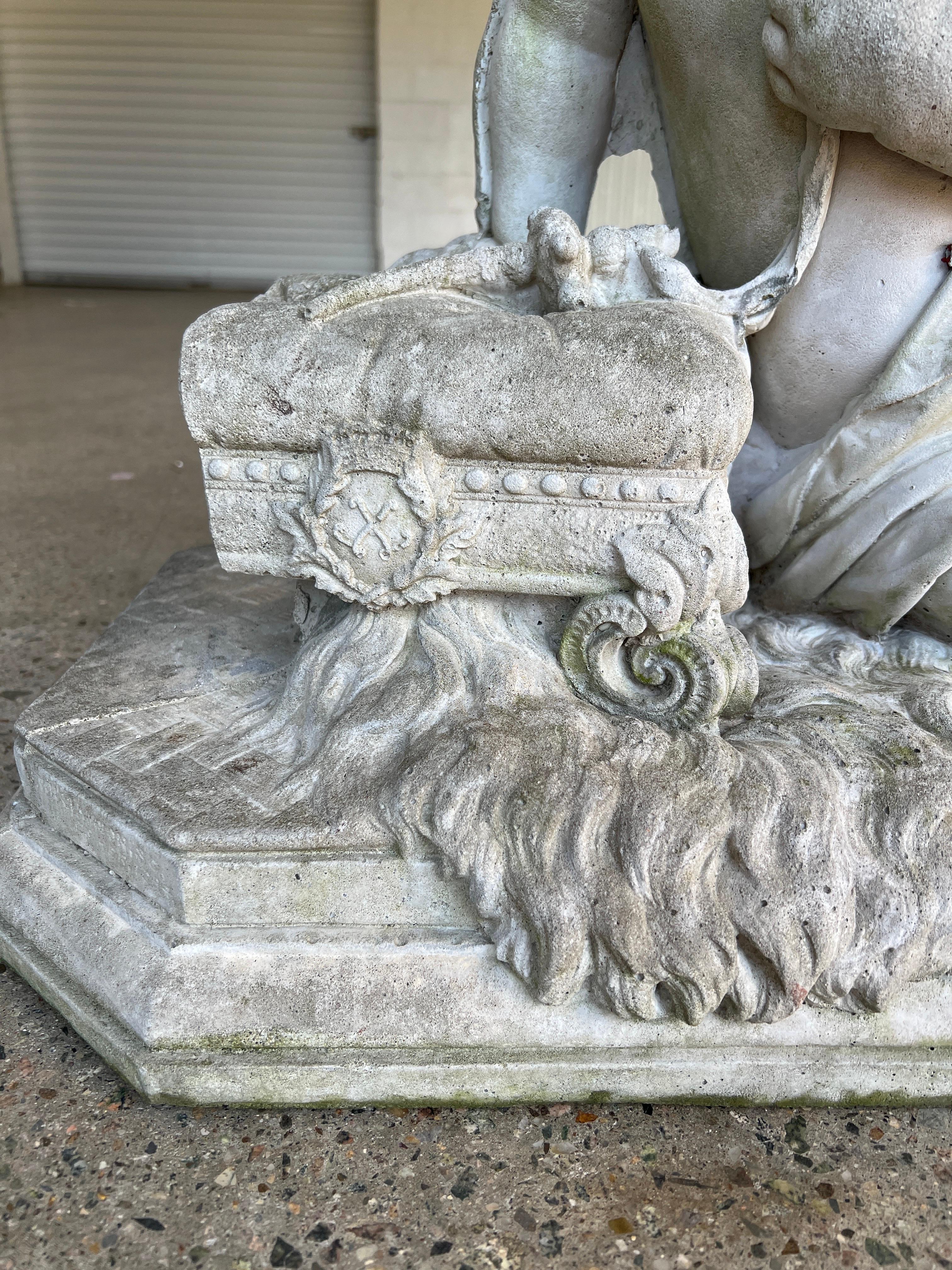 Baroque Francis J. Williamson, Statuette of Princess Alice of Albany Cast Stone C. 1884 For Sale