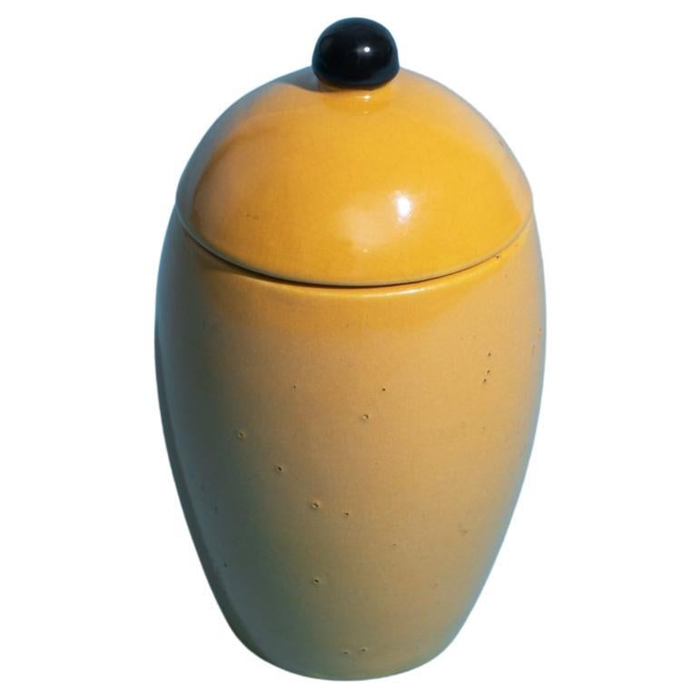 Francis Jourdain (1876-1958) Yellow & black glazed ceramic, France, c. 1910 For Sale