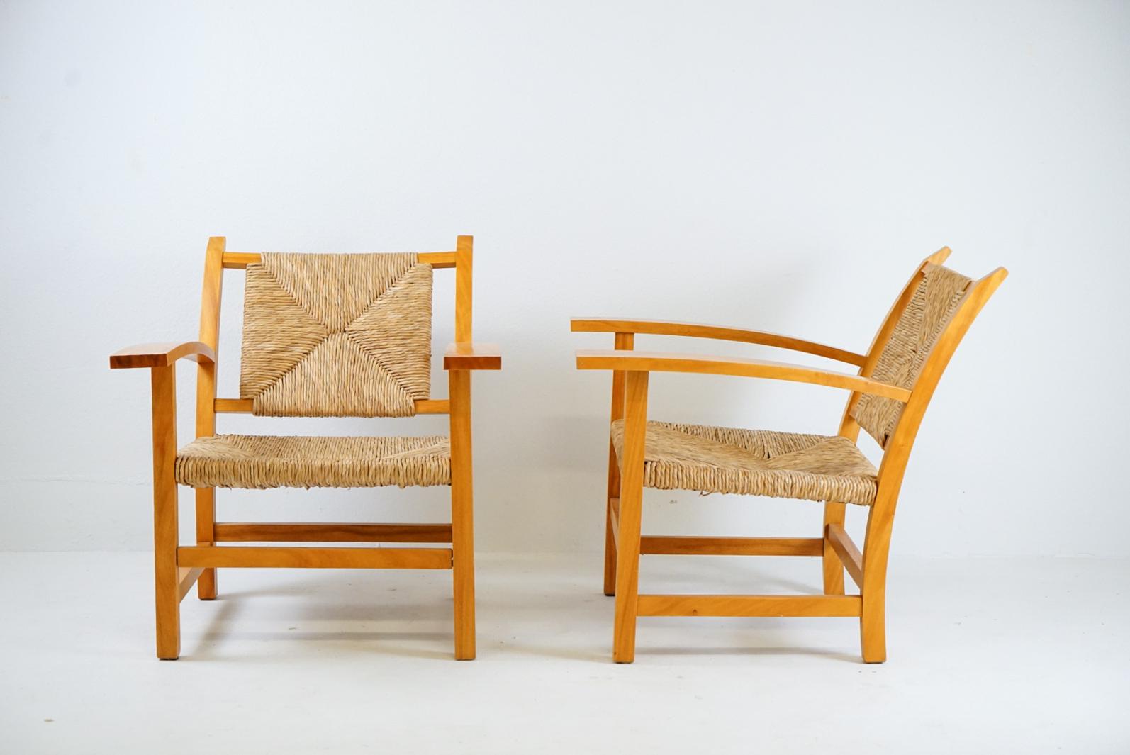 Mid-Century Modern Francis Jourdain Attributed Pair of Lounge Chairs