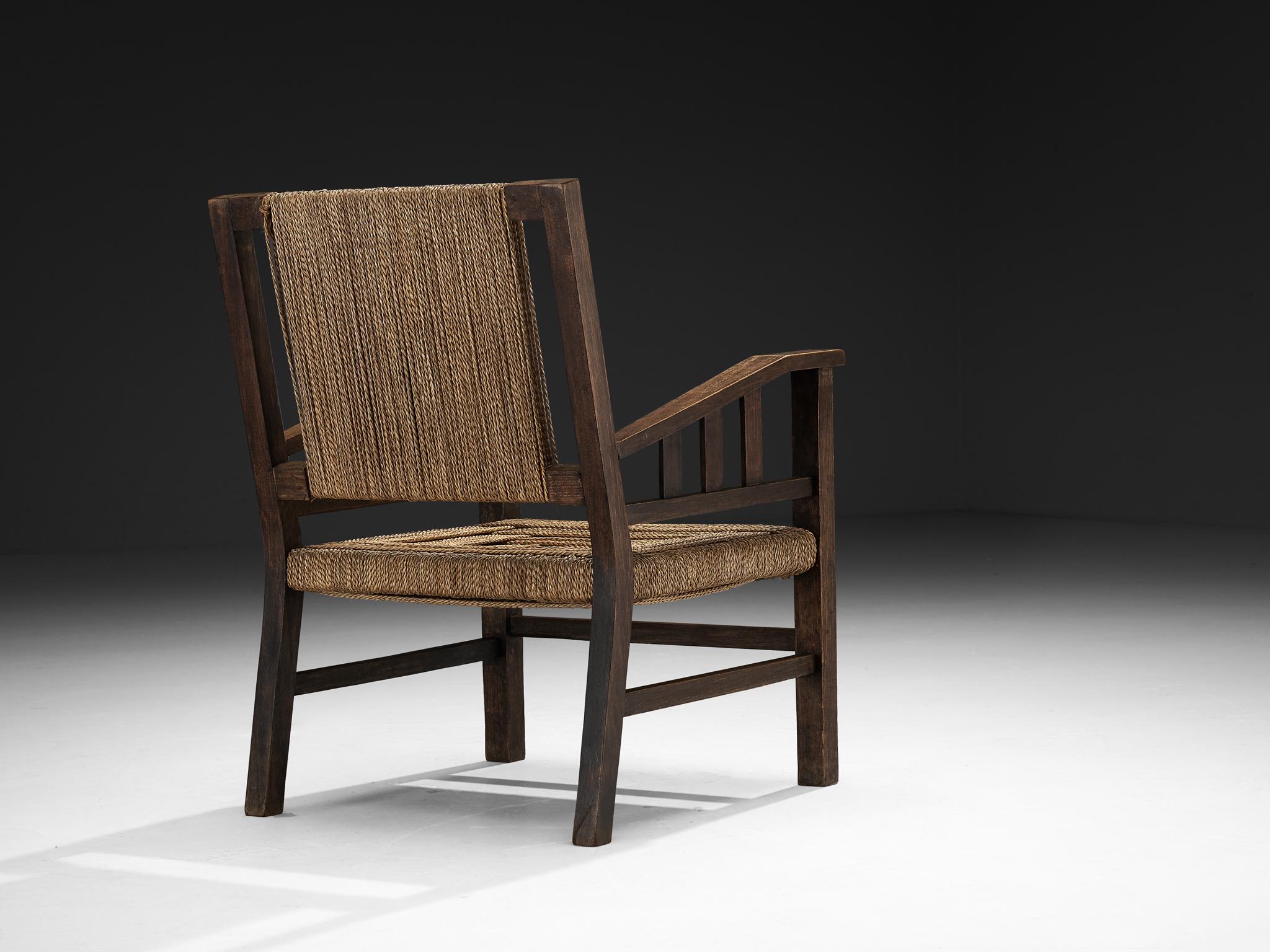 Francis Jourdain, armchair, straw, stained wood, France, 1925

This exceptional chair is a design by French painter and cabinetmaker Francis Jourdain (1976-1958) and exudes a refined provincial charm, embodying an exquisite elegance of remarkable