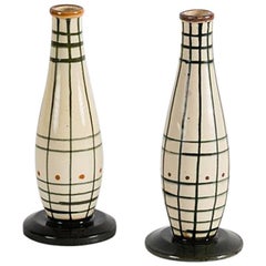 Francis Jourdain, Matched Set of Two Vases, Glazed Ceramic, France, 1920