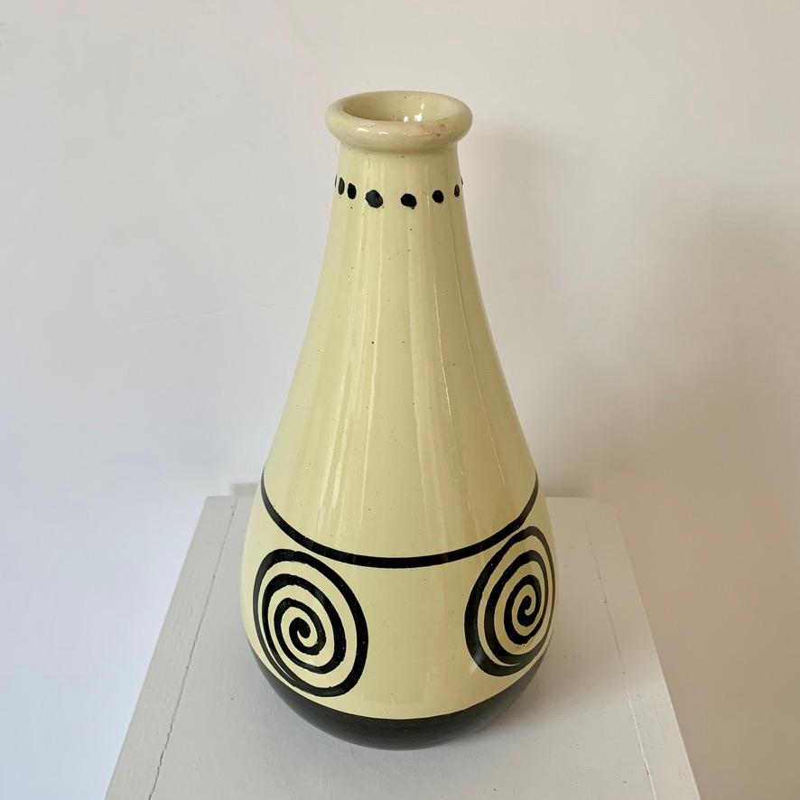 French Francis Jourdain Monogrammed Ceramic Vase, circa 1920, France. For Sale