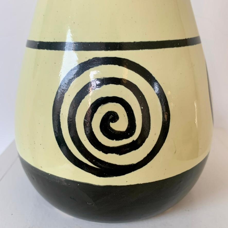 Early 20th Century Francis Jourdain Monogrammed Ceramic Vase, circa 1920, France. For Sale