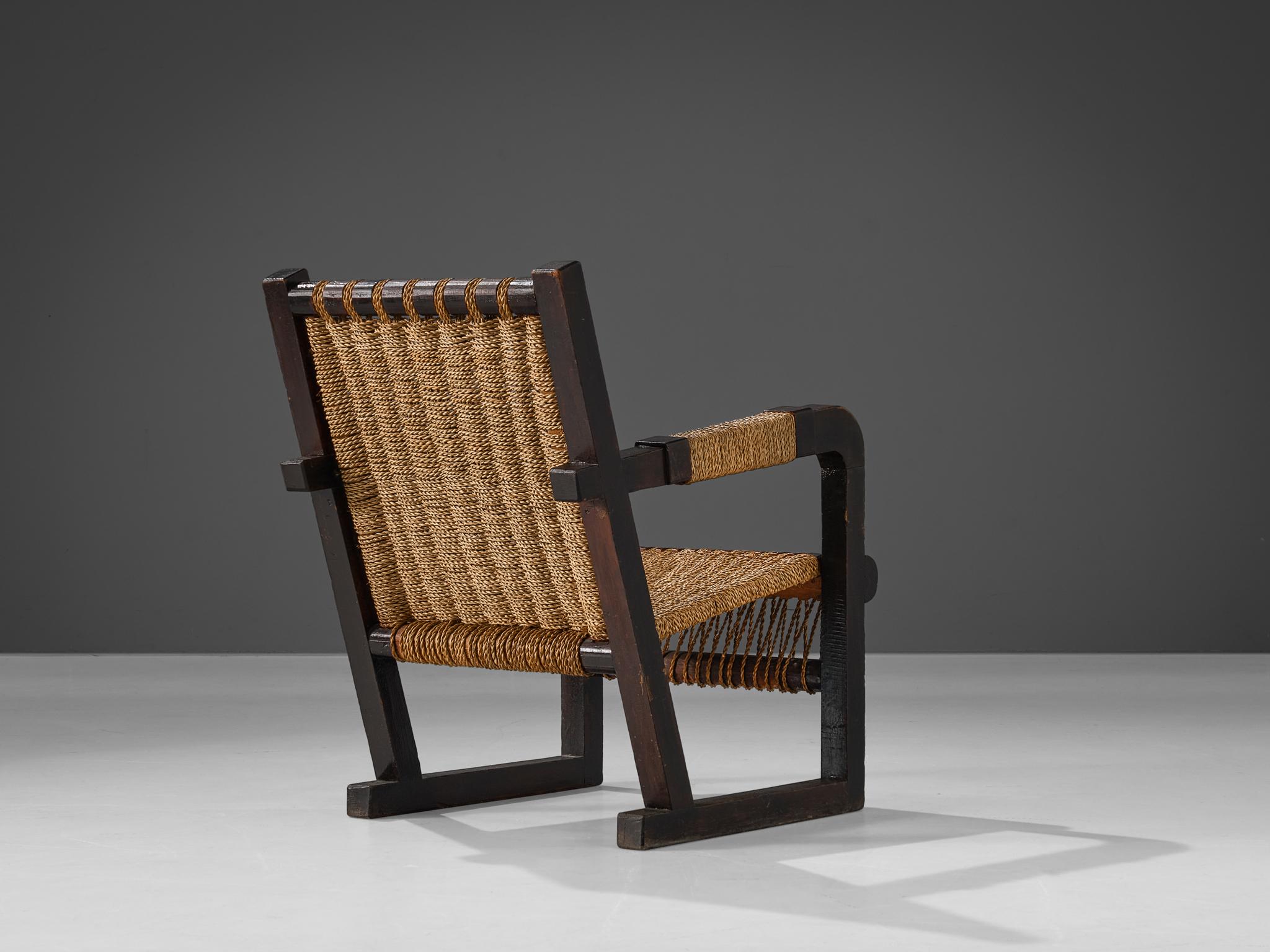 Francis Jourdain Pair of Lounge Chairs with Woven Details 2