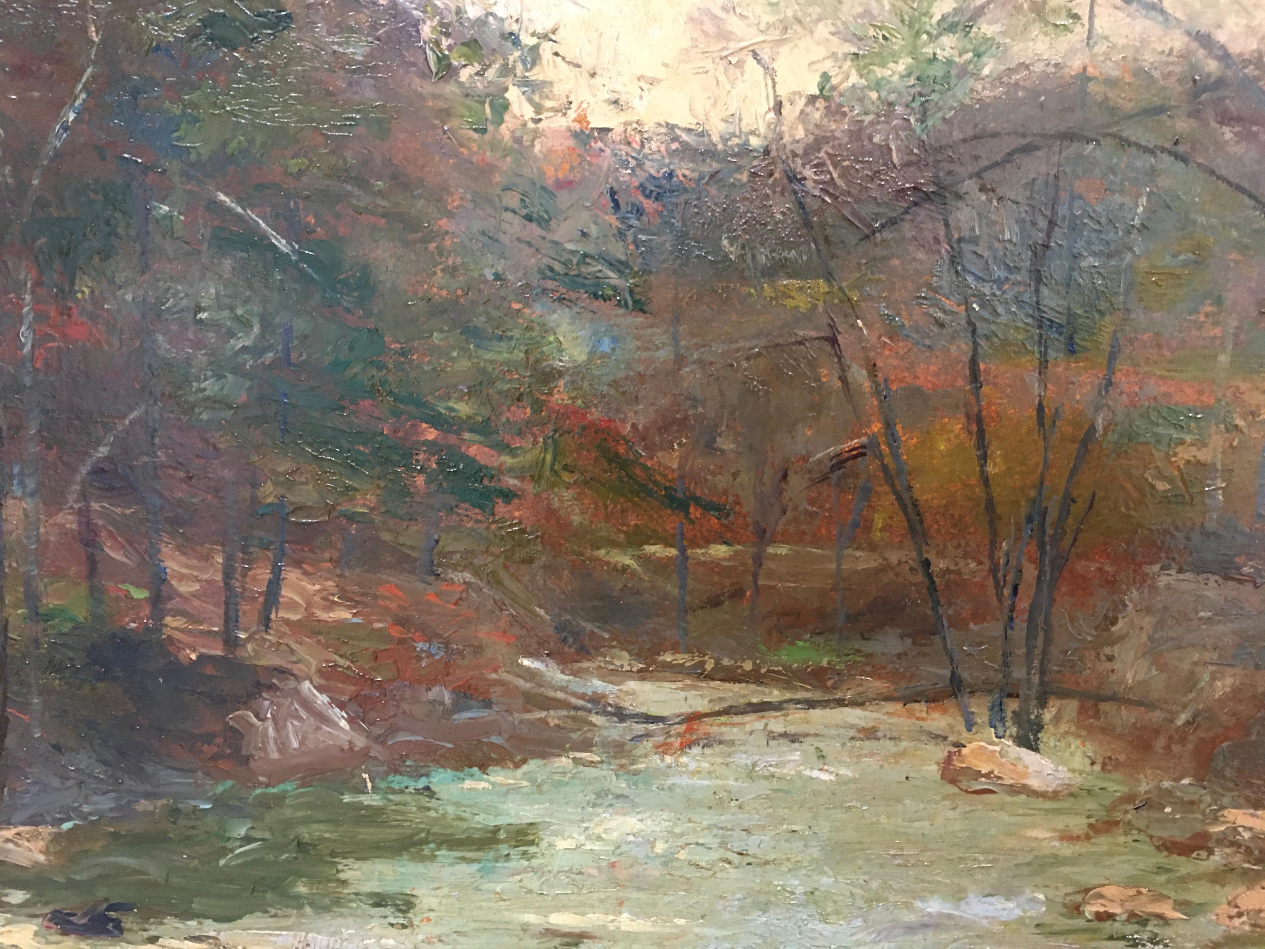 Mid-Century Landscape, by Francis Kughler, Oil on Panel Painting For Sale 5
