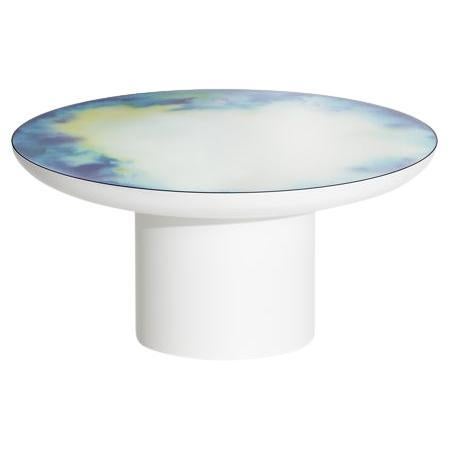 PETITE FRITURE Francis, Großer Spiegel Couchtisch, blau/gelb aquarelliert im Angebot