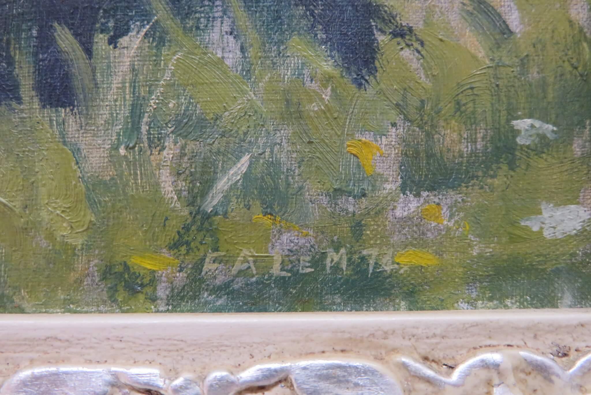(1936-2016) Pittura ad olio impressionista ORIGINALE Monastero in cima alla collina francese FIRMATA - Painting Postimpressionismo di Francis Le Marchant 