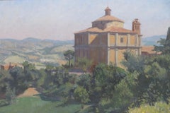 (1939-2016) ORIGINAL IMPRESSIONIST OIL PAINTING - French Hilltop Monastery
