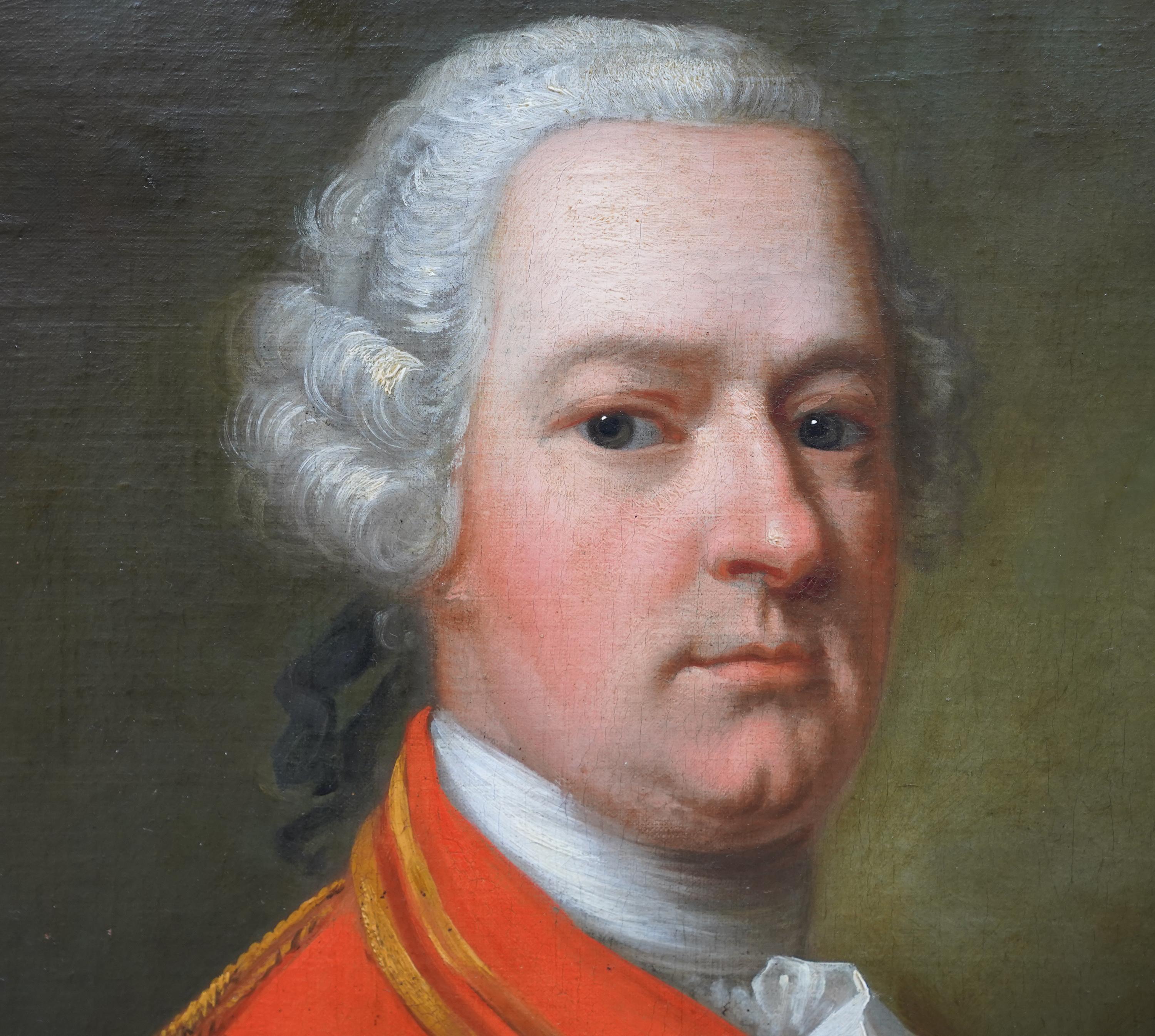 Dieses interessante Ölgemälde eines britischen Alten Meisters stammt vom bekannten Künstler Francis Lindo. Lindo malte um 1760-2 in Schottland, und unser Gemälde stammt aus dieser Zeit. Laut der Inschrift auf der Rückseite ist der Dargestellte