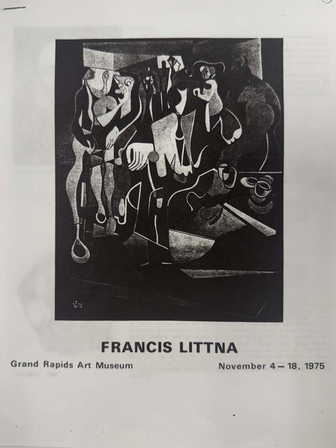 Francis Littna Apocalypse, 1968 Signed Oil on Canvas Modernist Religious For Sale 4