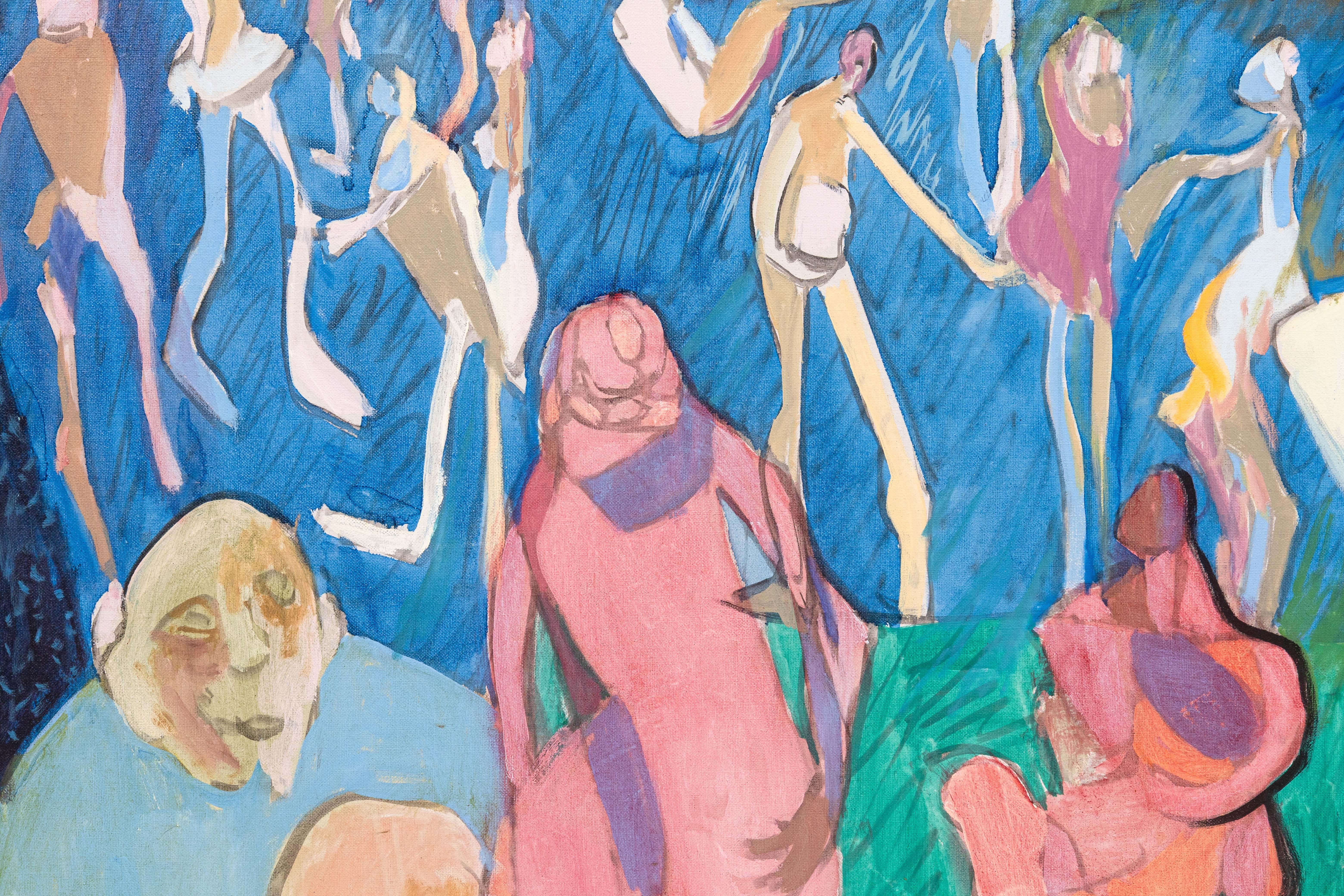 Mid-20th Century Francis Littna Apocalypse, 1968 Signed Oil on Canvas Modernist Religious For Sale