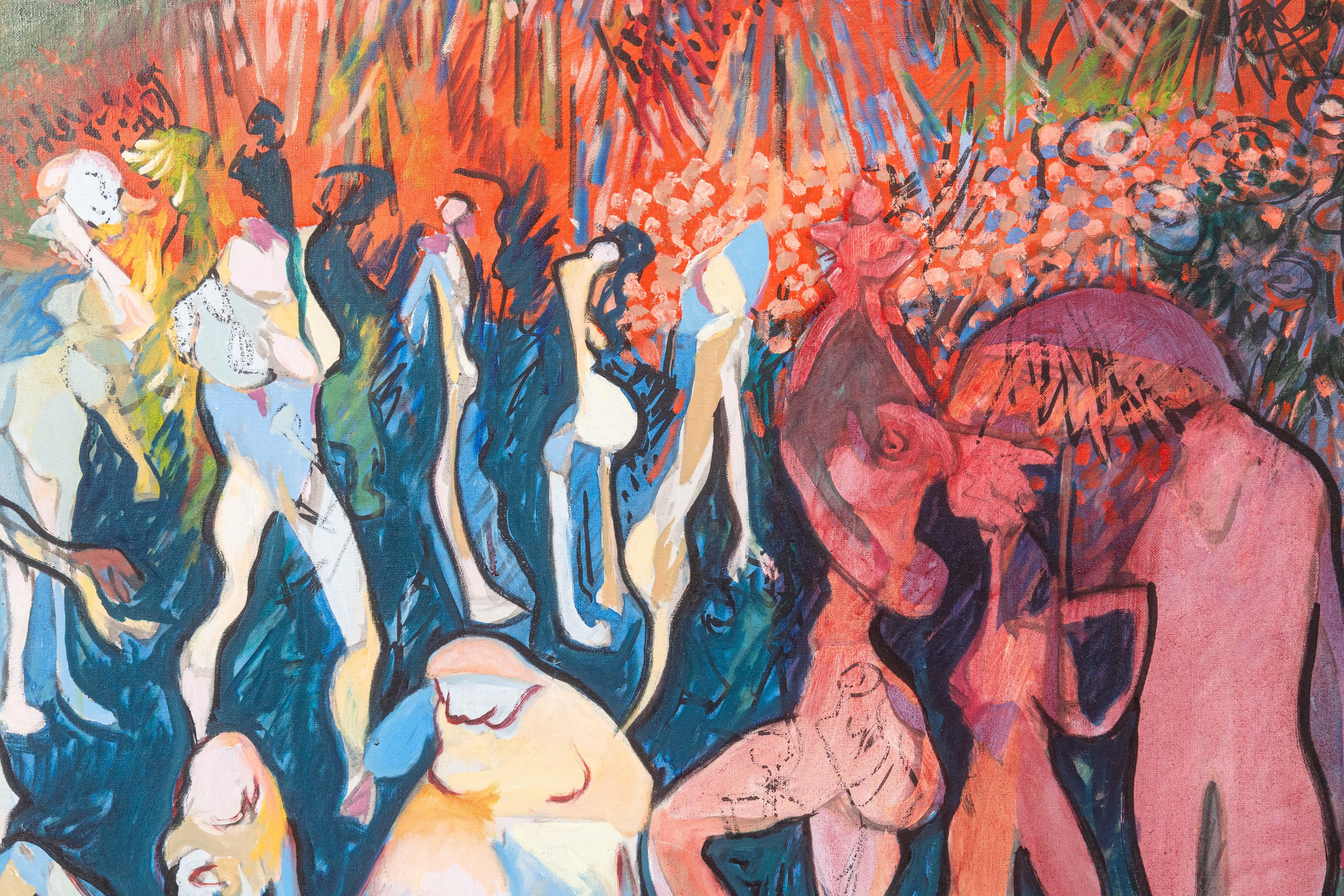 Francis Littna Apocalypse, 1968 Signed Oil on Canvas Modernist Religious For Sale 1