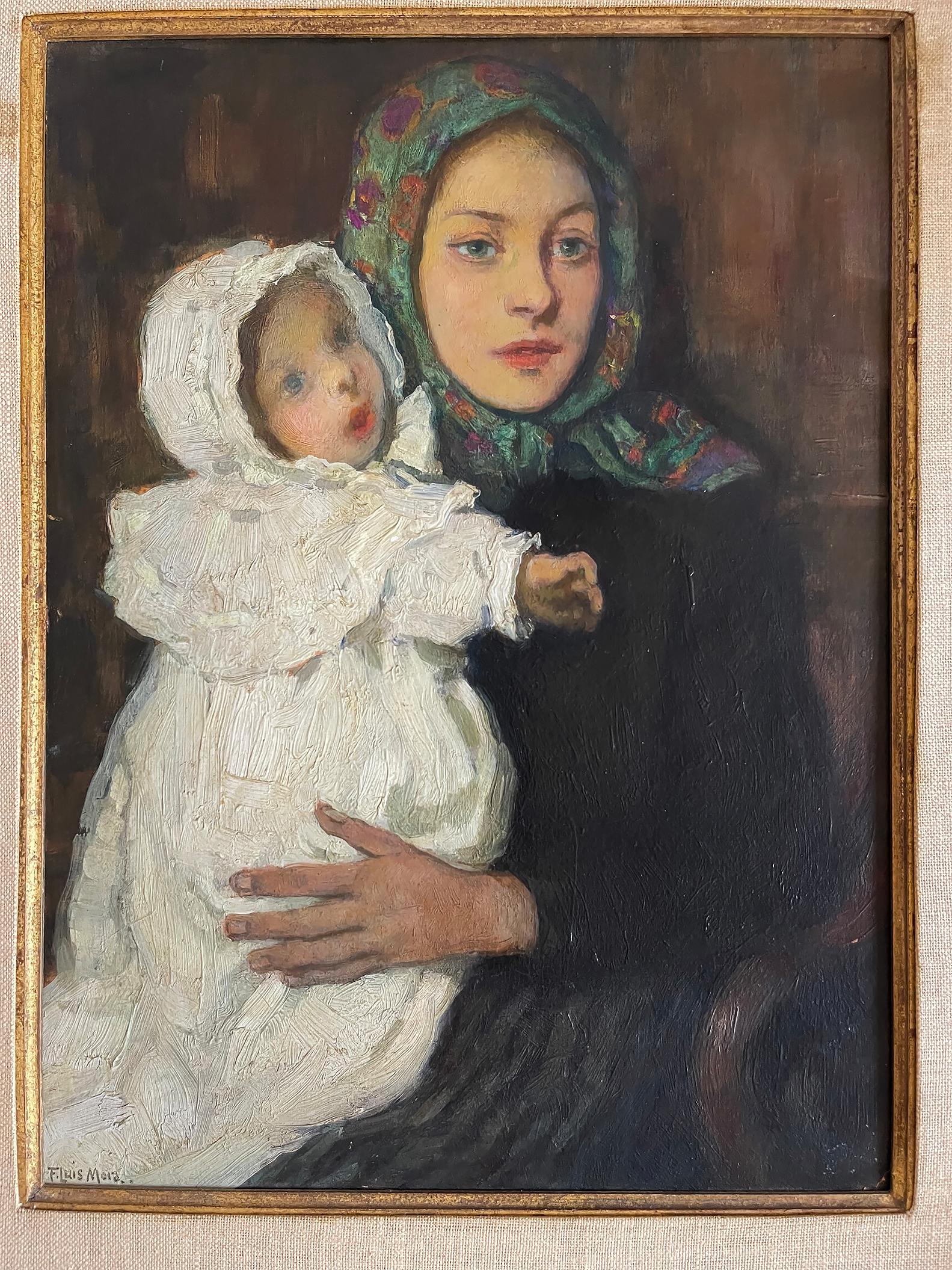 Madre e figlio - Ritratto classico in vendita 10