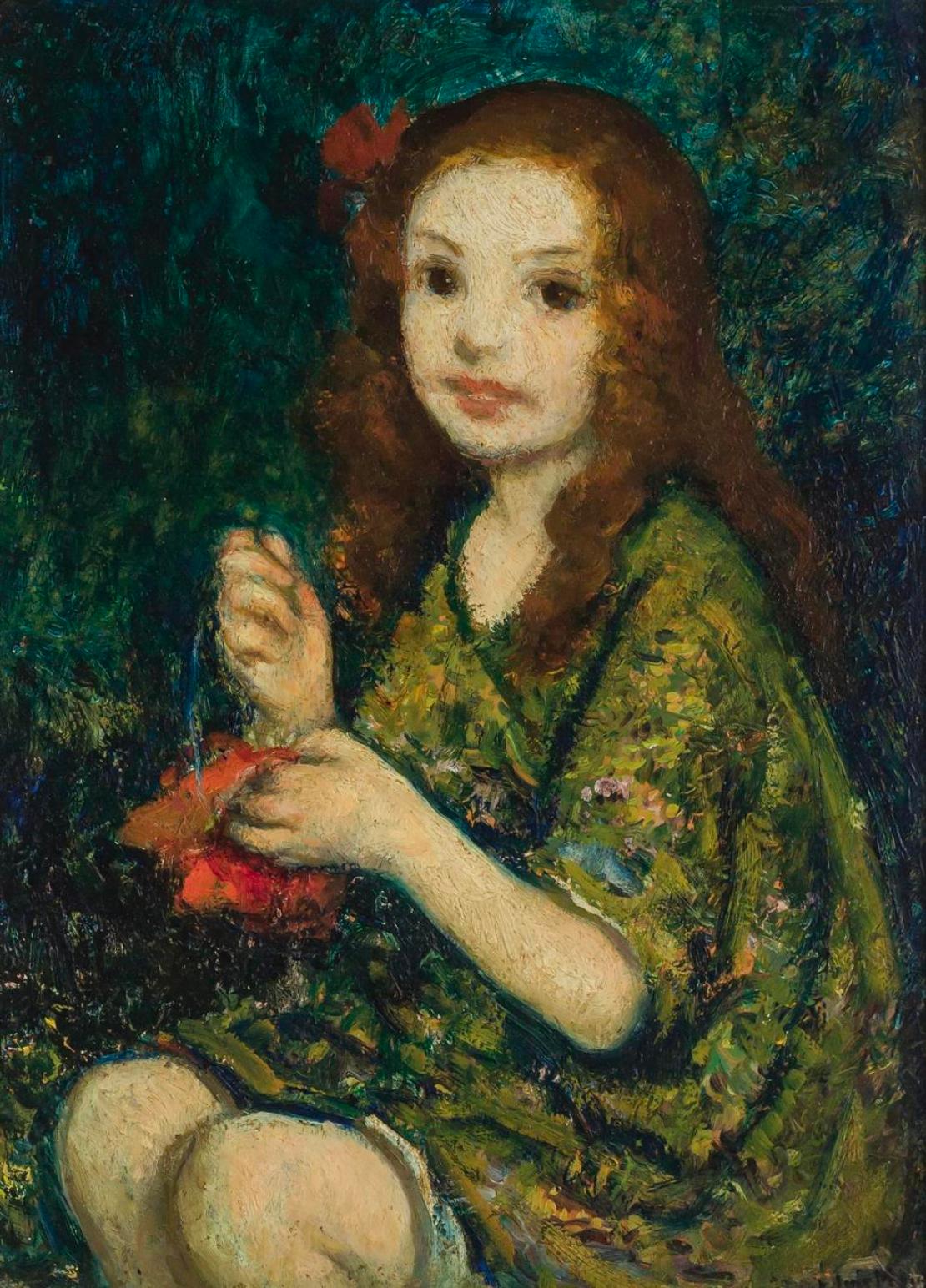 girl with cat painting 1882