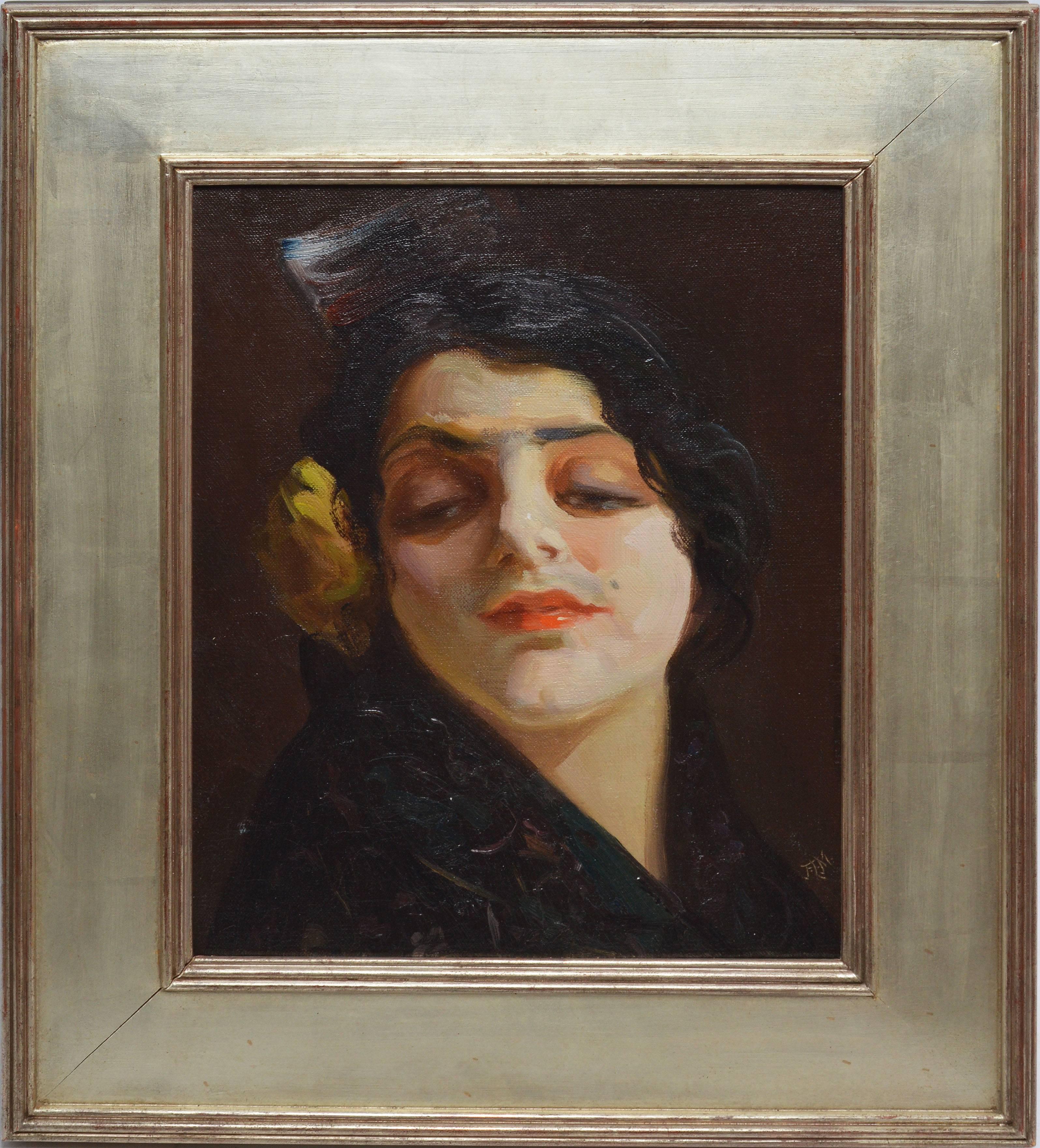 Francis Luis Mora Portrait Painting - Portrait of a Spanish Woman by Francis Mora