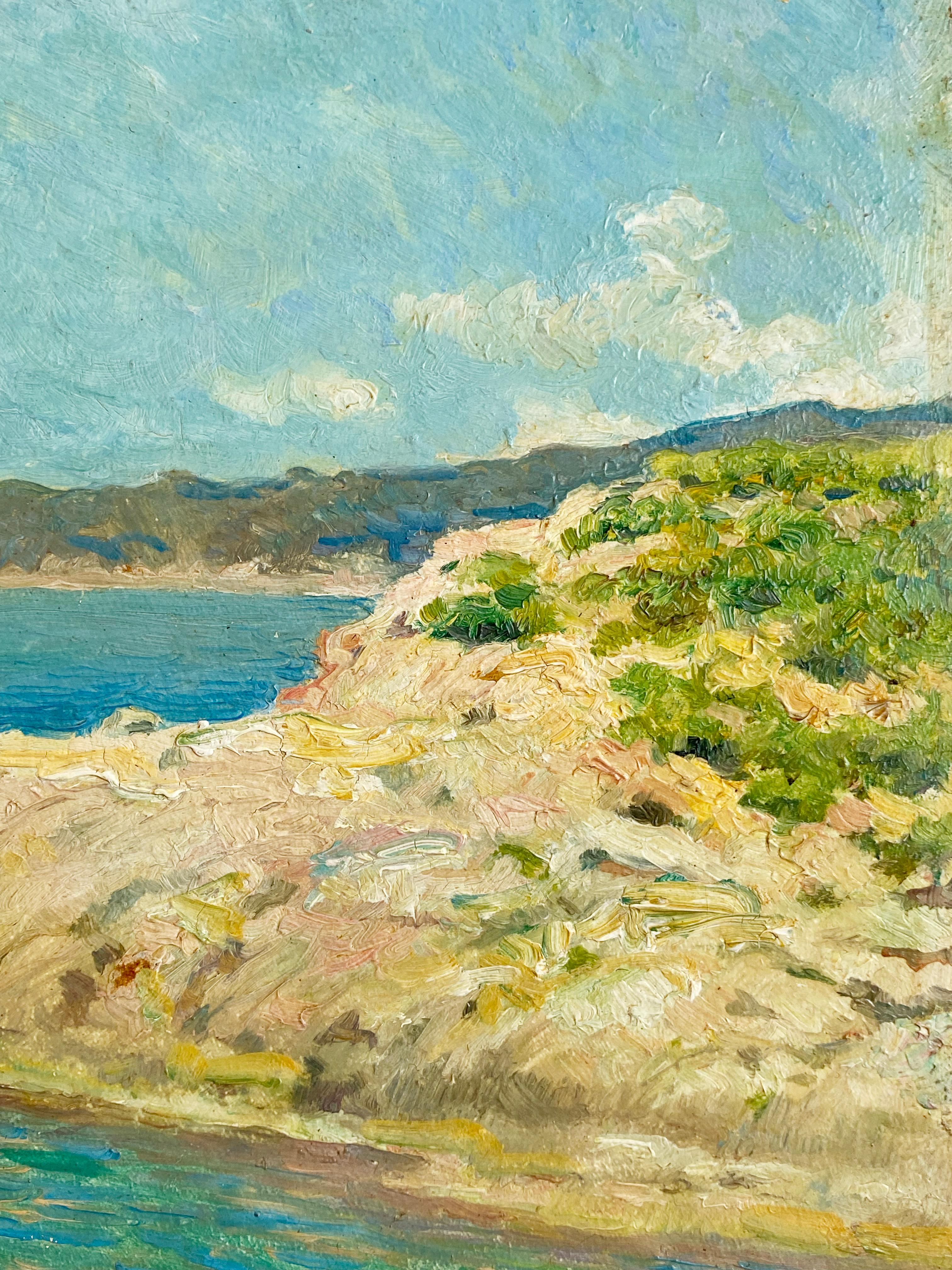 Der Opal-Pool - Küste von Catalina, Spanien – Painting von Francis Luis Mora