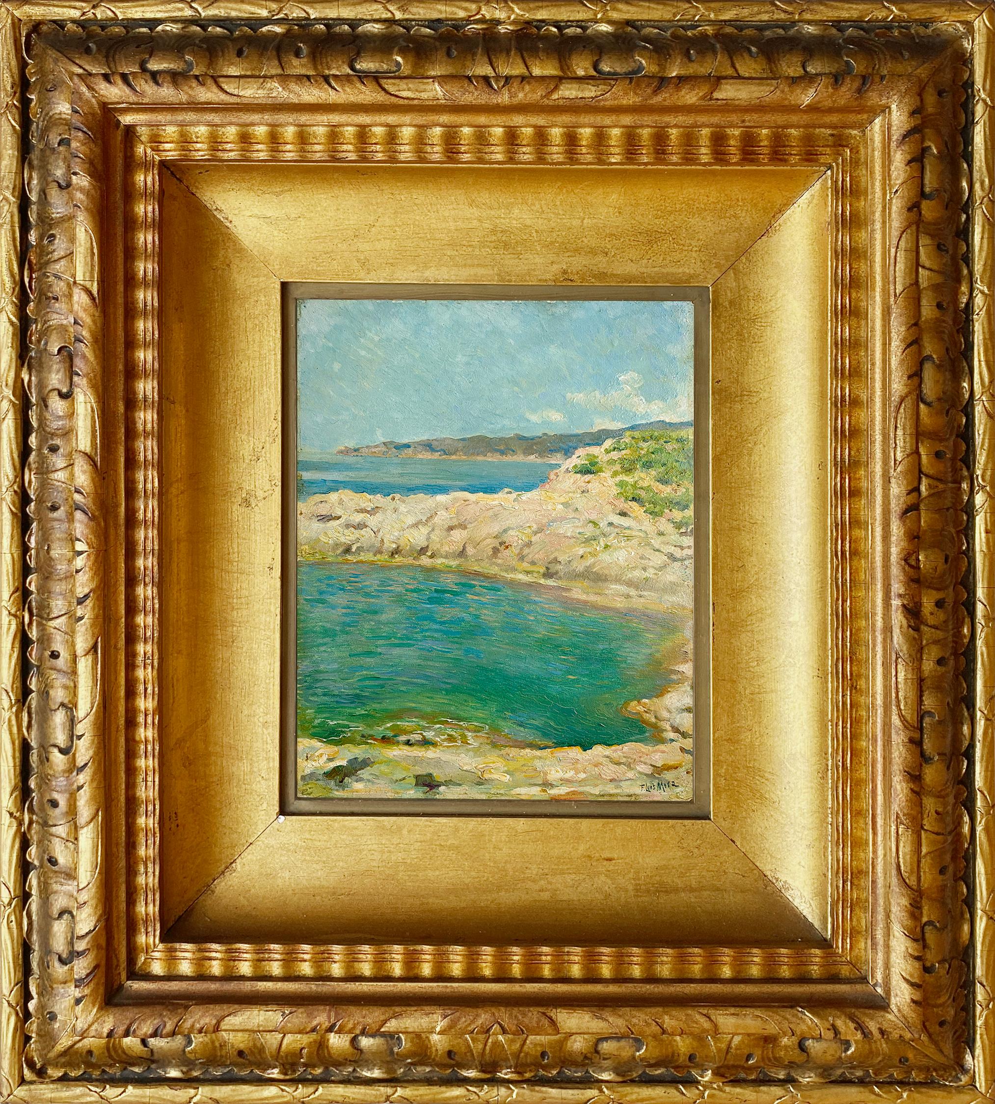 Francis Luis Mora Landscape Painting – Der Opal-Pool - Küste von Catalina, Spanien