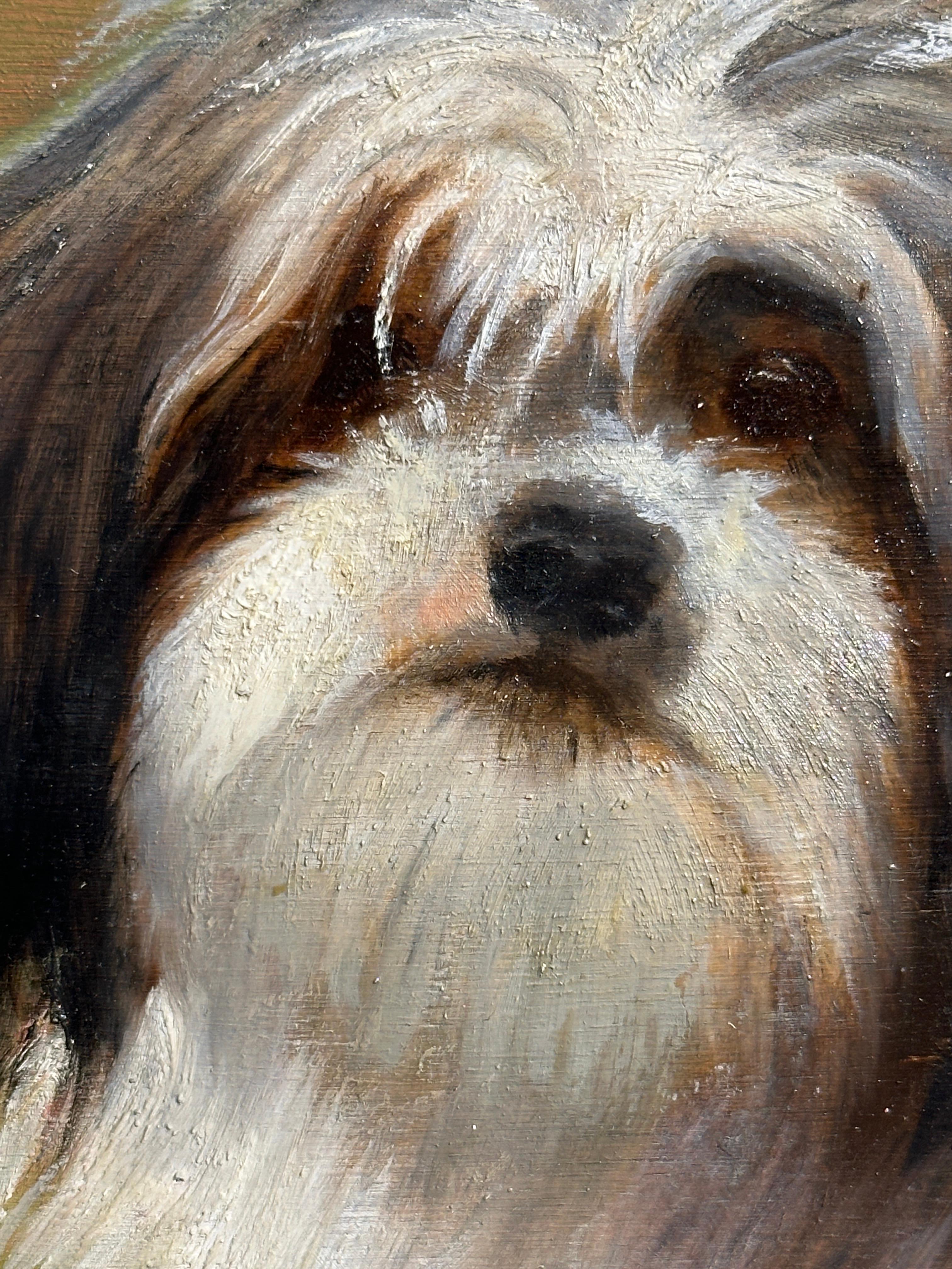 Ritratto di cane inglese del XX secolo di un cane pechinese di nome Bumble in vendita 1