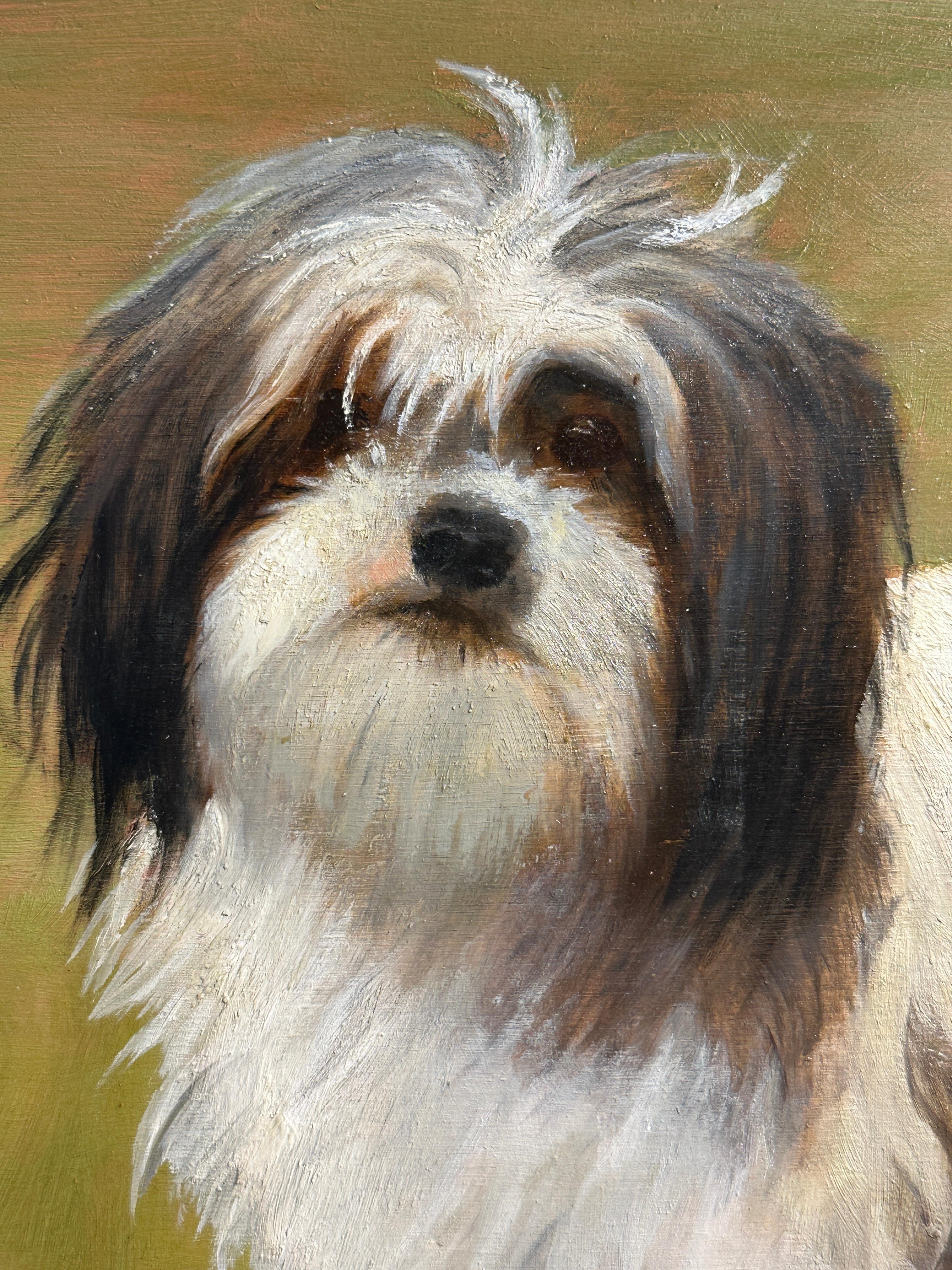 Ritratto di cane inglese del XX secolo di un cane pechinese di nome Bumble in vendita 2