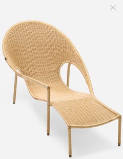 Francis Mair (American, California, 1916-1991) Sculptural Wicker Chaise Longue.