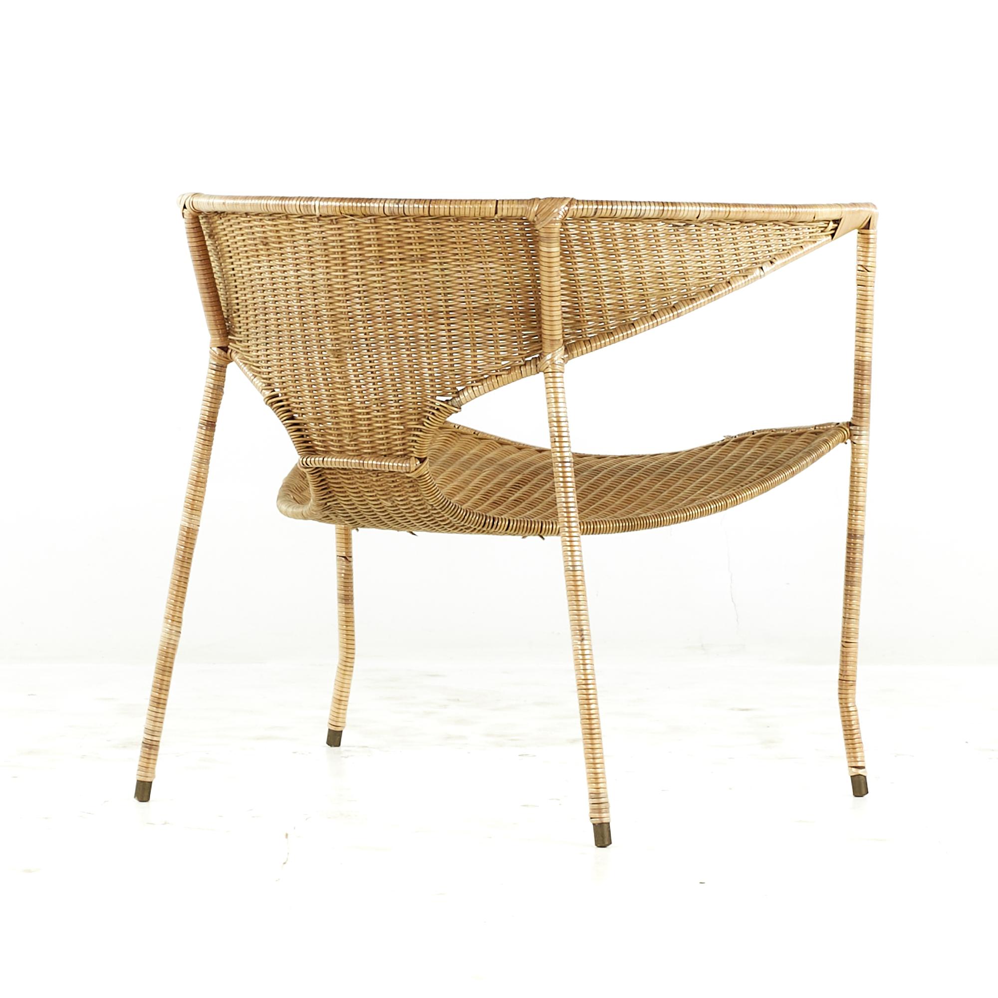 Late 20th Century Francis Mair Midcentury Wicker Chair For Sale