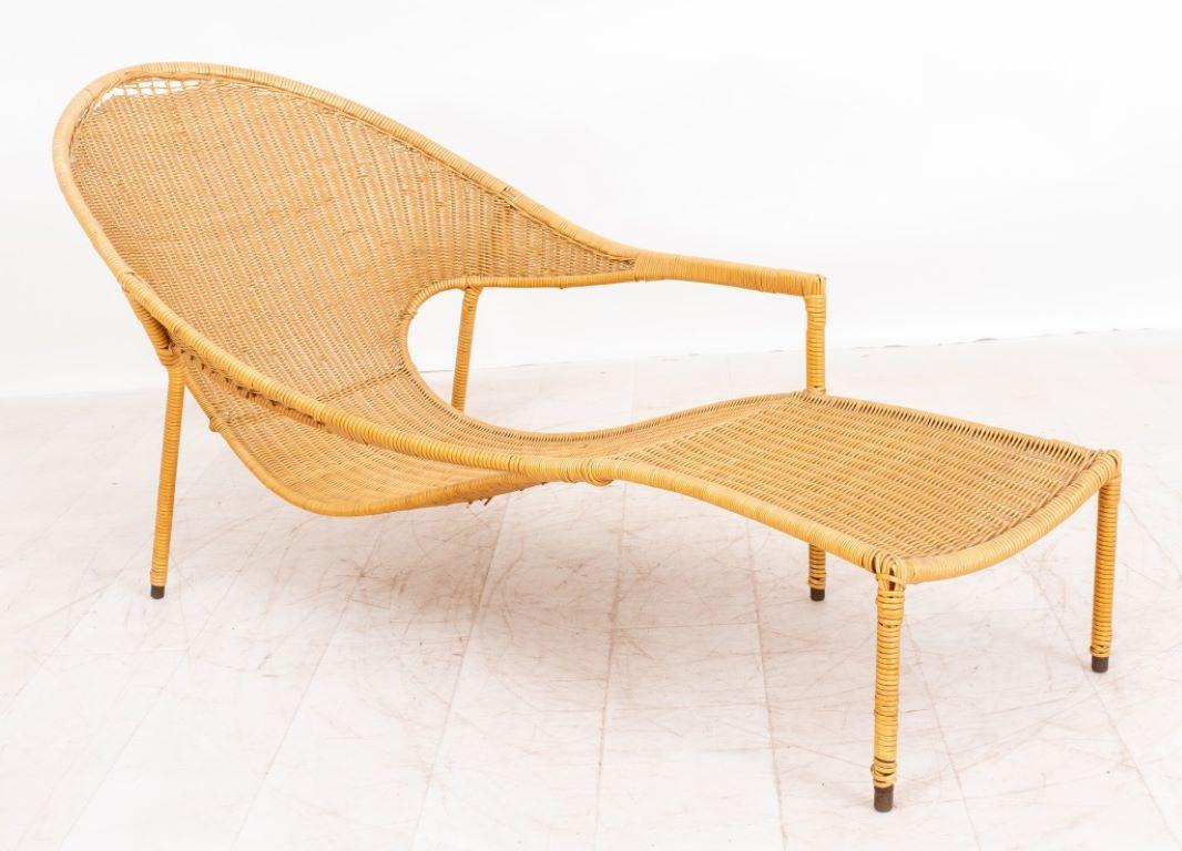 Francis Mair Wicker Chaise Longue In Good Condition For Sale In New York, NY