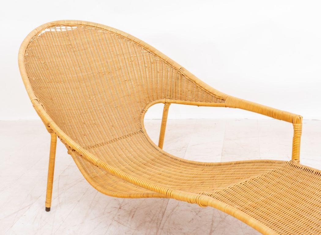 20th Century Francis Mair Wicker Chaise Longue For Sale