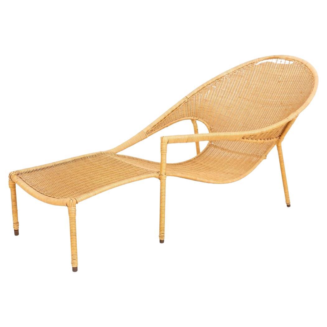 Francis Mair Wicker Chaise Longue For Sale