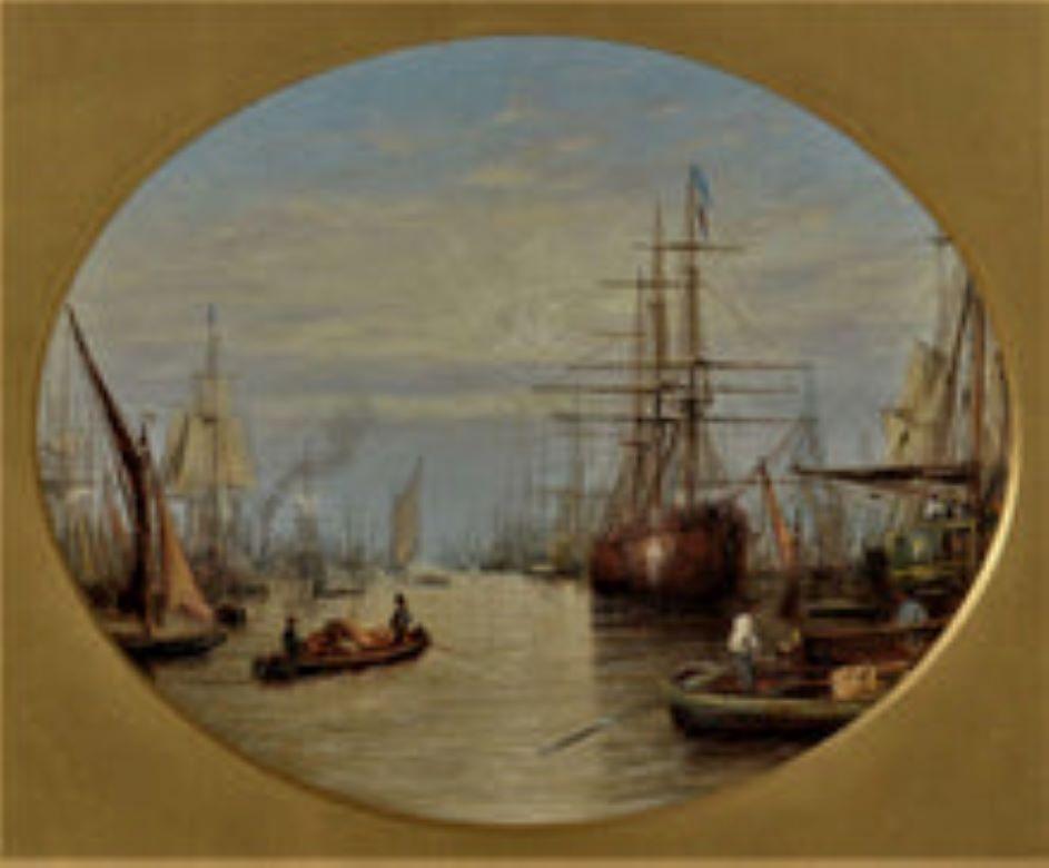 Óleo del siglo XIX, vista Londres, el Támesis, casas parlamento, Francis Maltino en venta 1