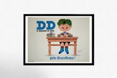 Circa 1950 original French poster - DD, a brand of children’s socks