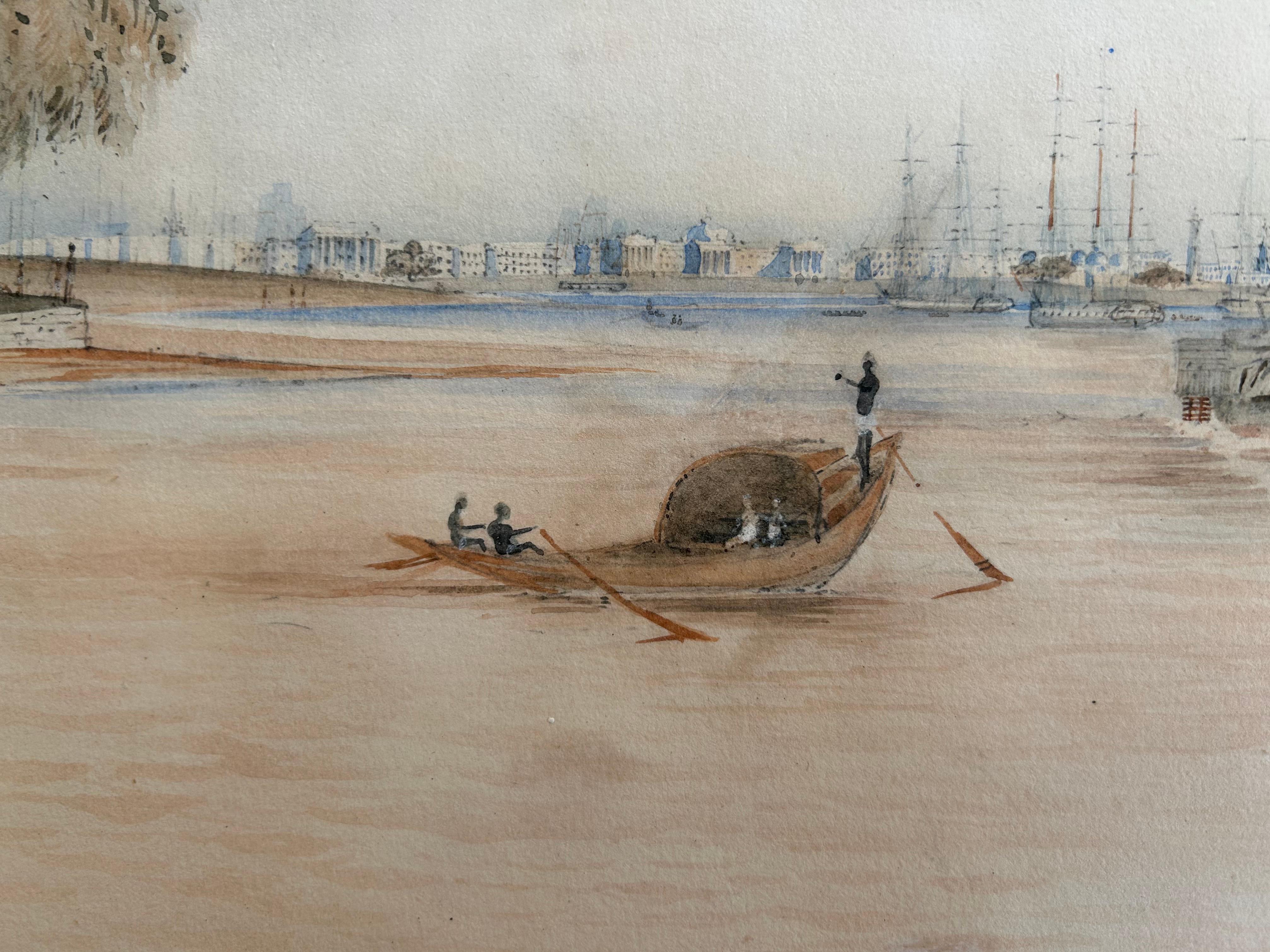 Calcutta India 1841 Historically Rich Watercolour First Opium Wars Empire Rare For Sale 4