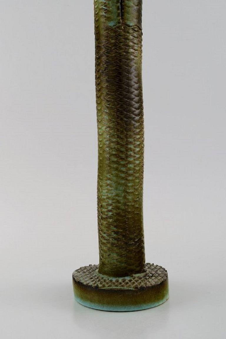 Glazed Francis Milici 'B. 1952' for Vallauris. Organically Shaped Unique Vase, 1980s For Sale