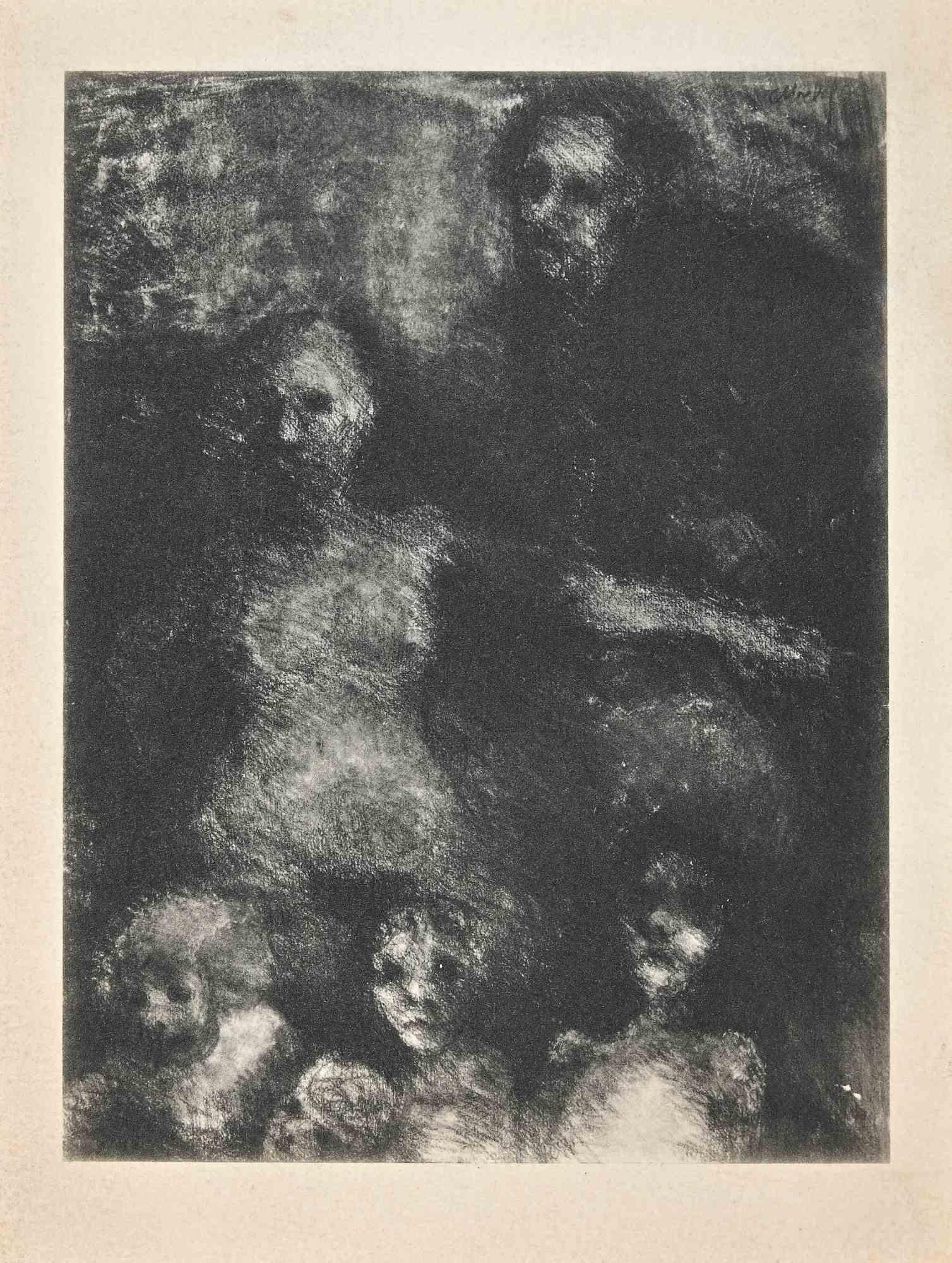 Faces is an original lithograph realized by Francis Mockel (1940)

Francis Mockel painter and engraver, he first mastered aquatint, a form in which he has been working since 1967. In 1976, he settled in Pouliguen (Loire Atlantique). There, he