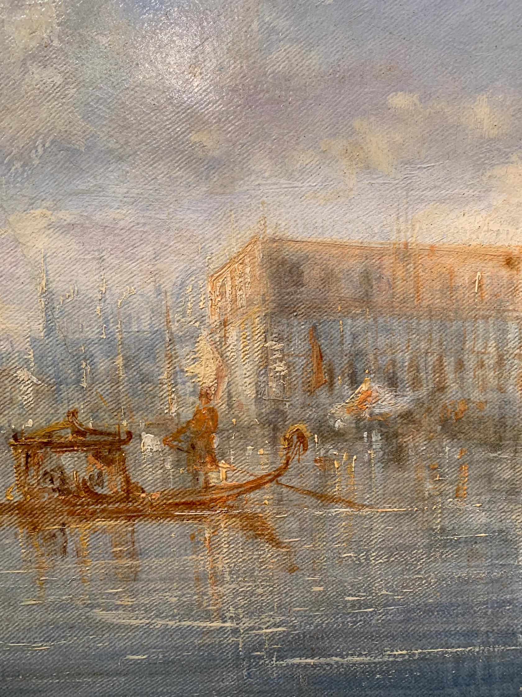 Antique English 19th century View of Venice with St.Marks and the Grand Canal 1