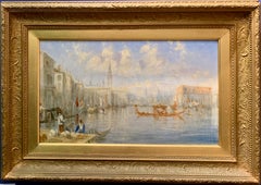 Antique English 19th century View of Venice with St.Marks and the Grand Canal