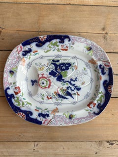 Francis Morley & Co. Ironstone Meat Platter, Chinoiserie Design, 1845
