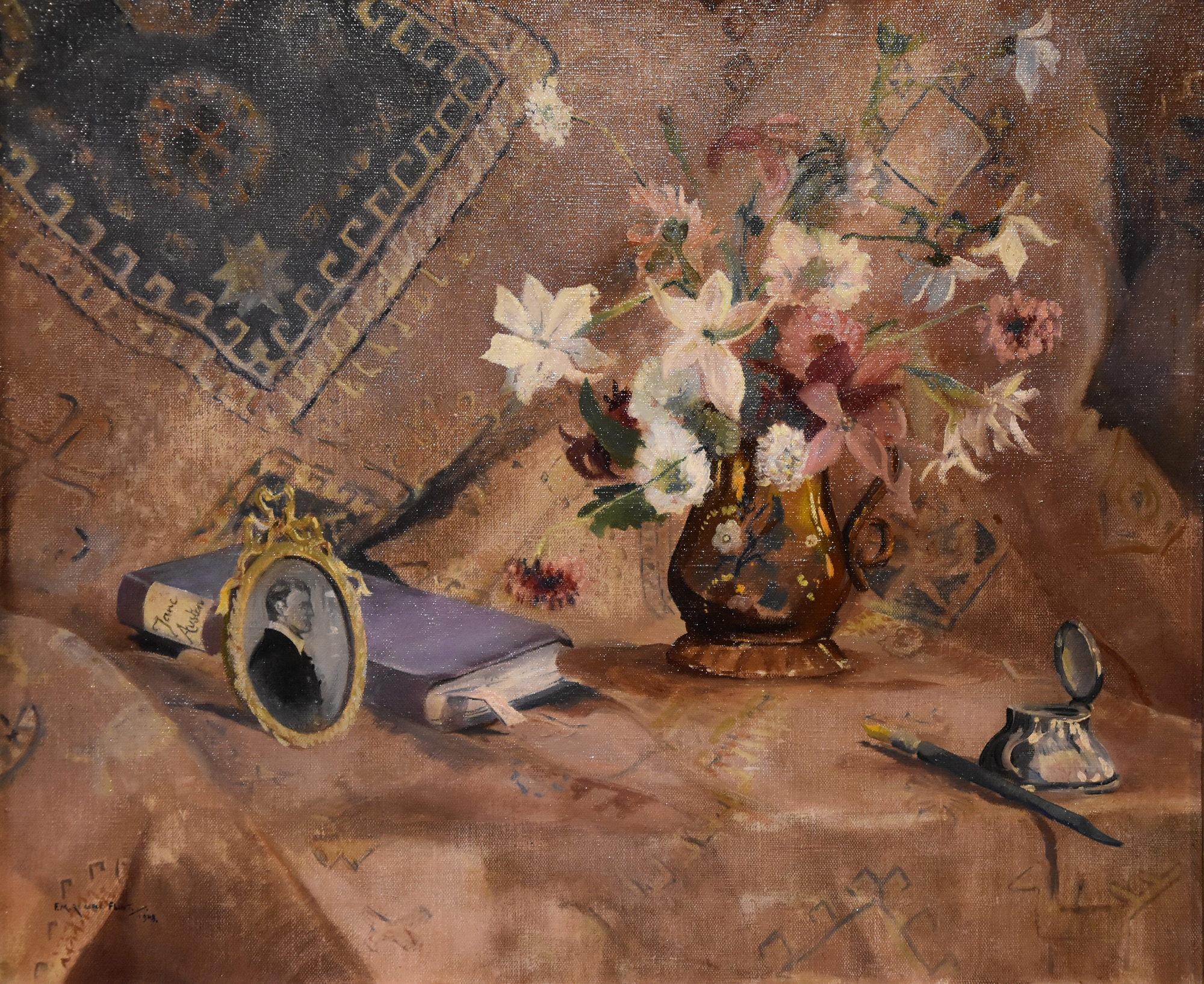 Ölgemälde von Francis Murray Russell Flint „Flowers and Lushe“ im Angebot 1