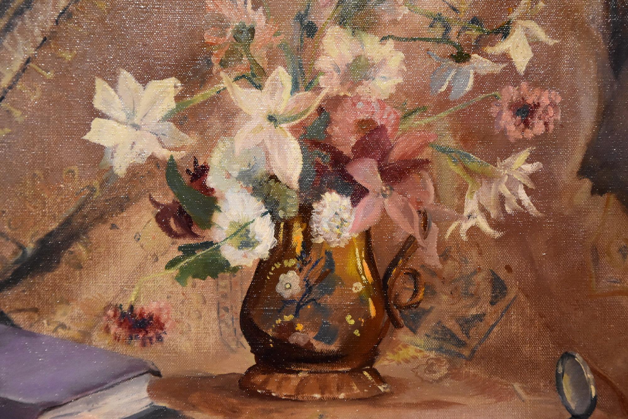 Ölgemälde von Francis Murray Russell Flint „Flowers and Lushe“ im Angebot 3