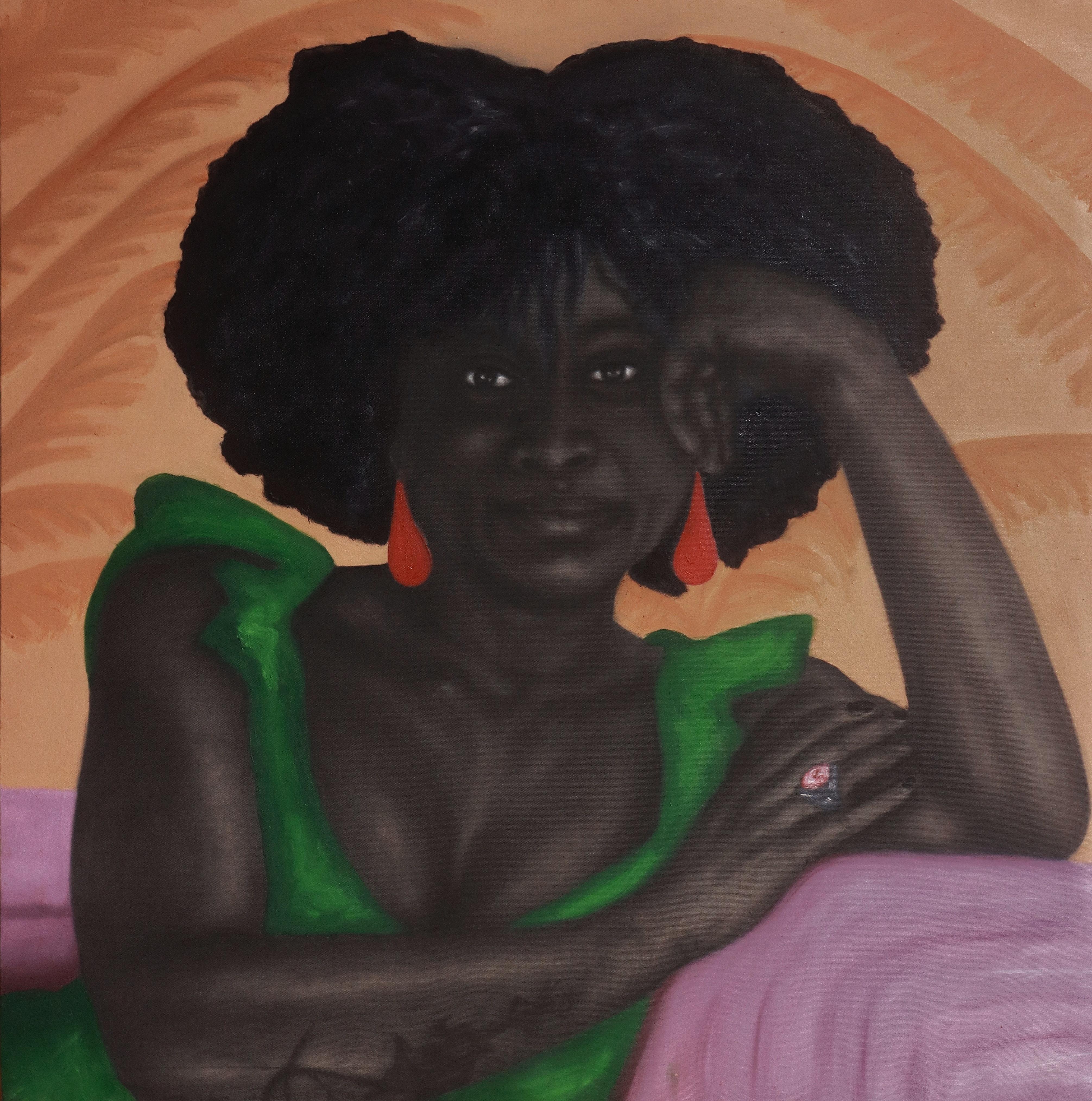  Francis Ogbonna Figurative Painting - A woman In Her Prime
